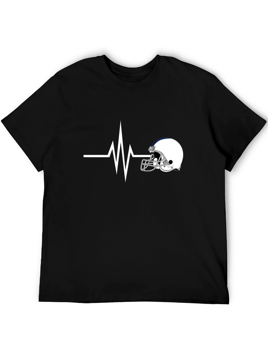 Football Helmet Heartbeat T-Shirt - Fan Apparel