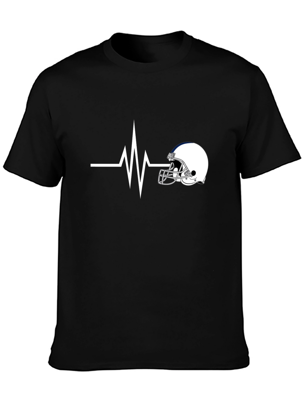 Football Helmet Heartbeat T-Shirt - Fan Apparel