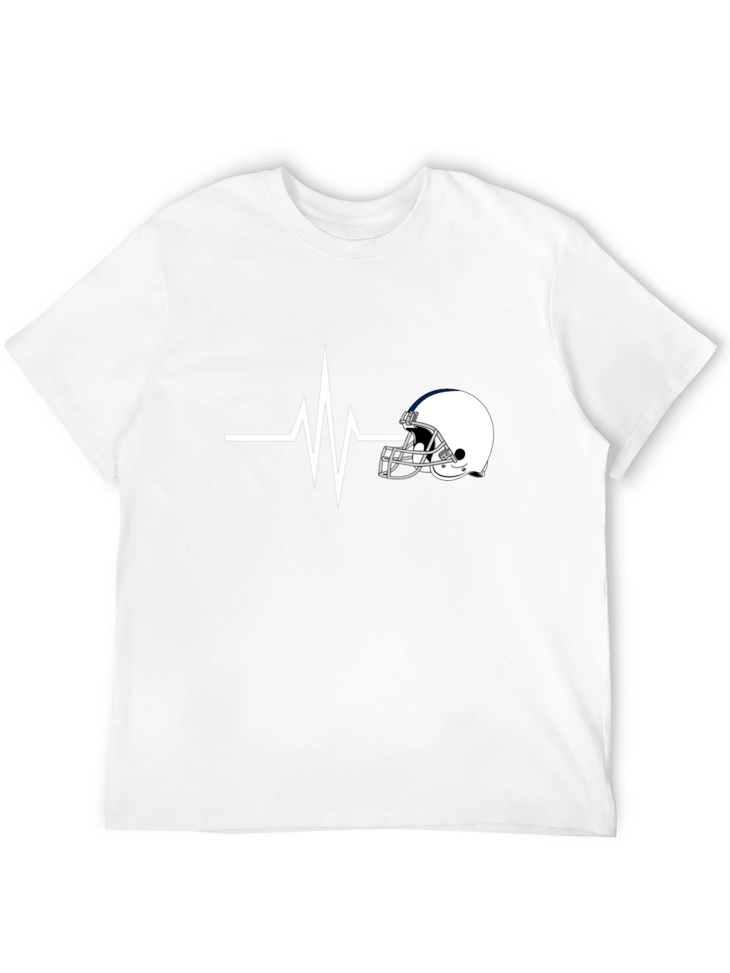 Football Helmet Heartbeat T-Shirt - Fan Apparel