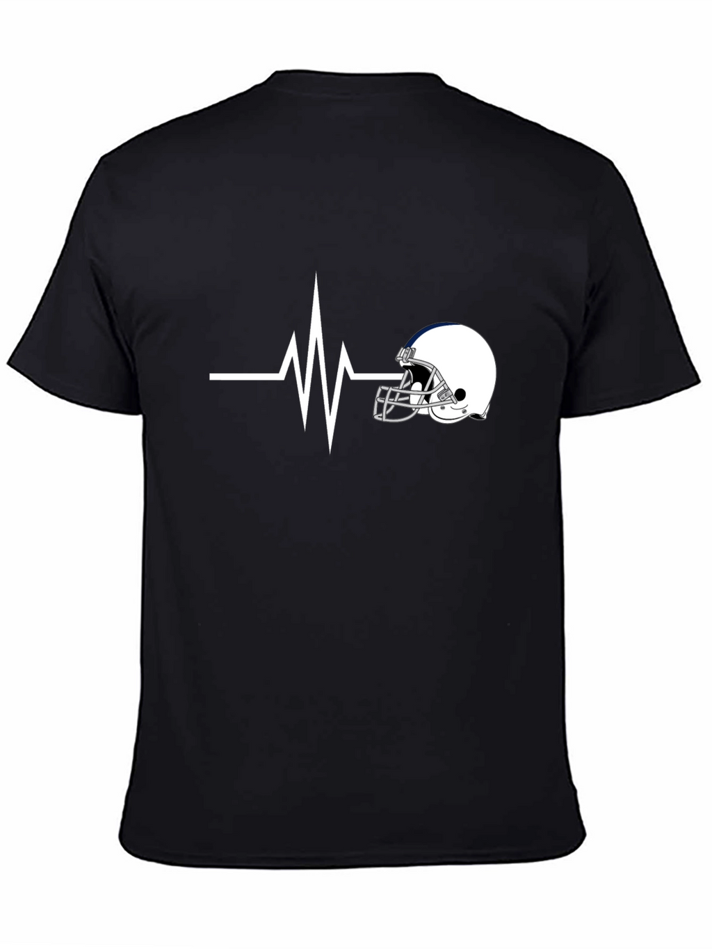 Football Helmet Heartbeat T-Shirt - Fan Apparel
