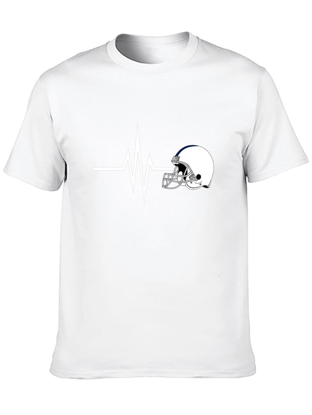 Football Helmet Heartbeat T-Shirt - Fan Apparel