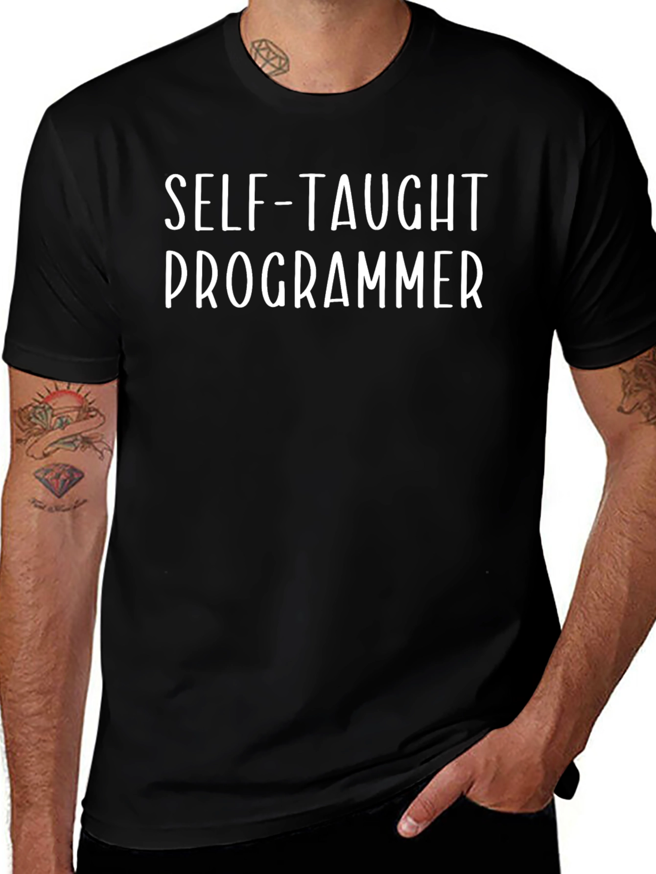 Self-Taught Programmer Black Tee