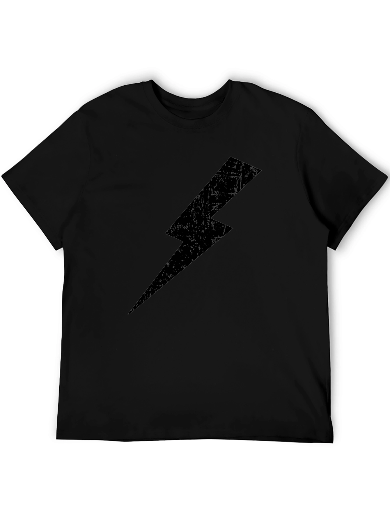 Black Lightning Bolt Graphic Tee - Casual Cotton T-Shirt