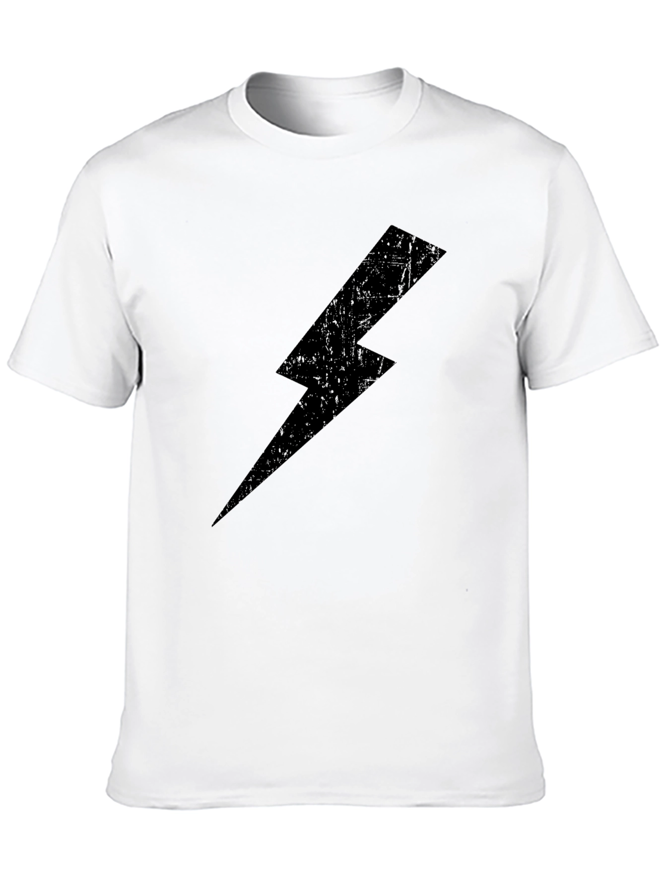 Black Lightning Bolt Graphic Tee - Casual Cotton T-Shirt