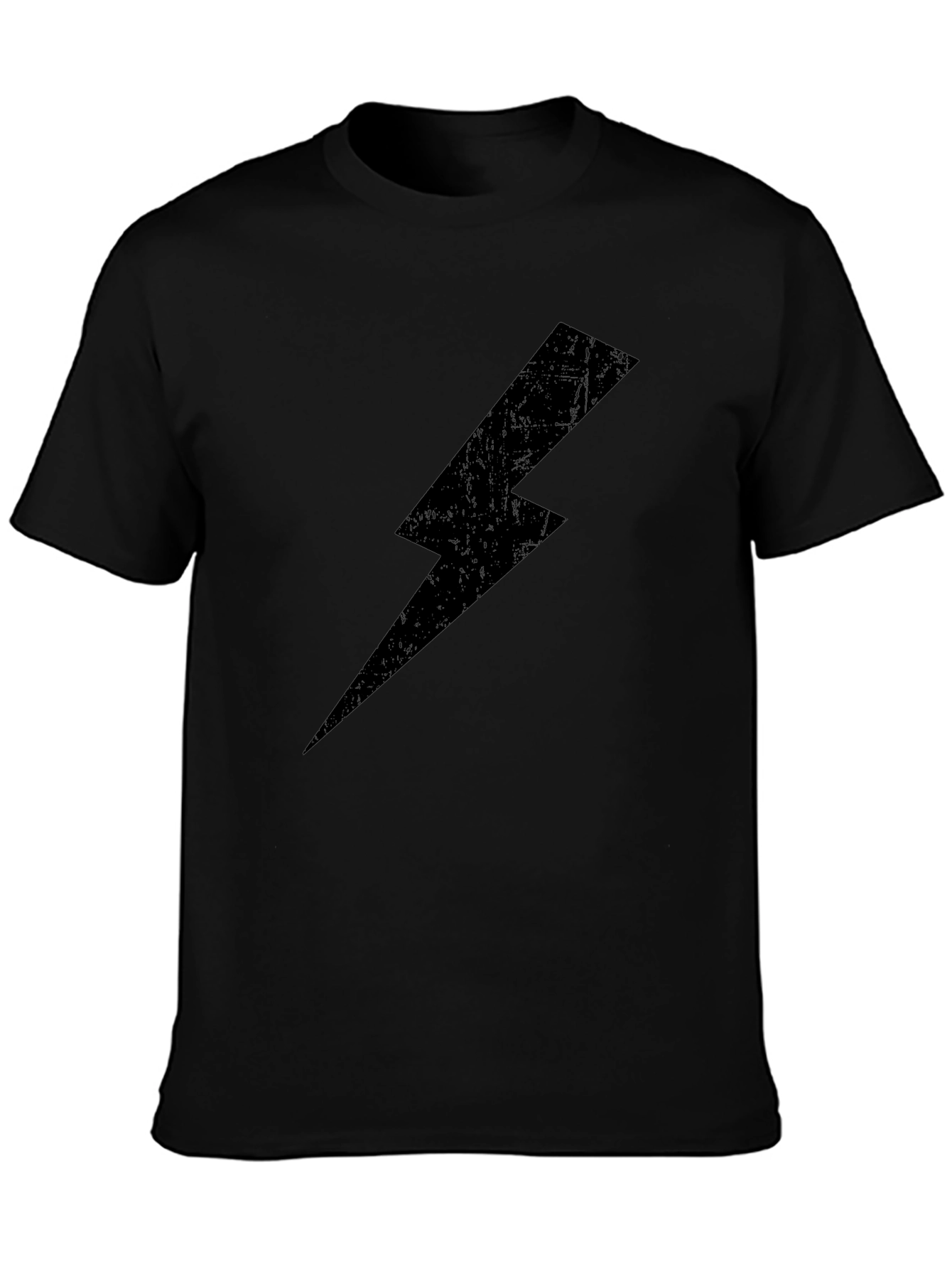 Black Lightning Bolt Graphic Tee - Casual Cotton T-Shirt