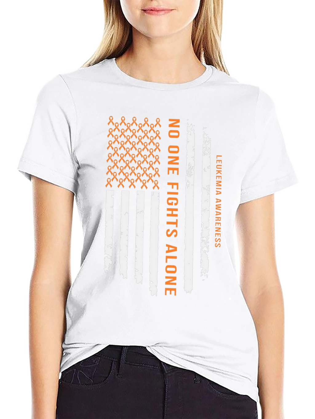 Leukemia Awareness T-Shirt - No One Fights Alone