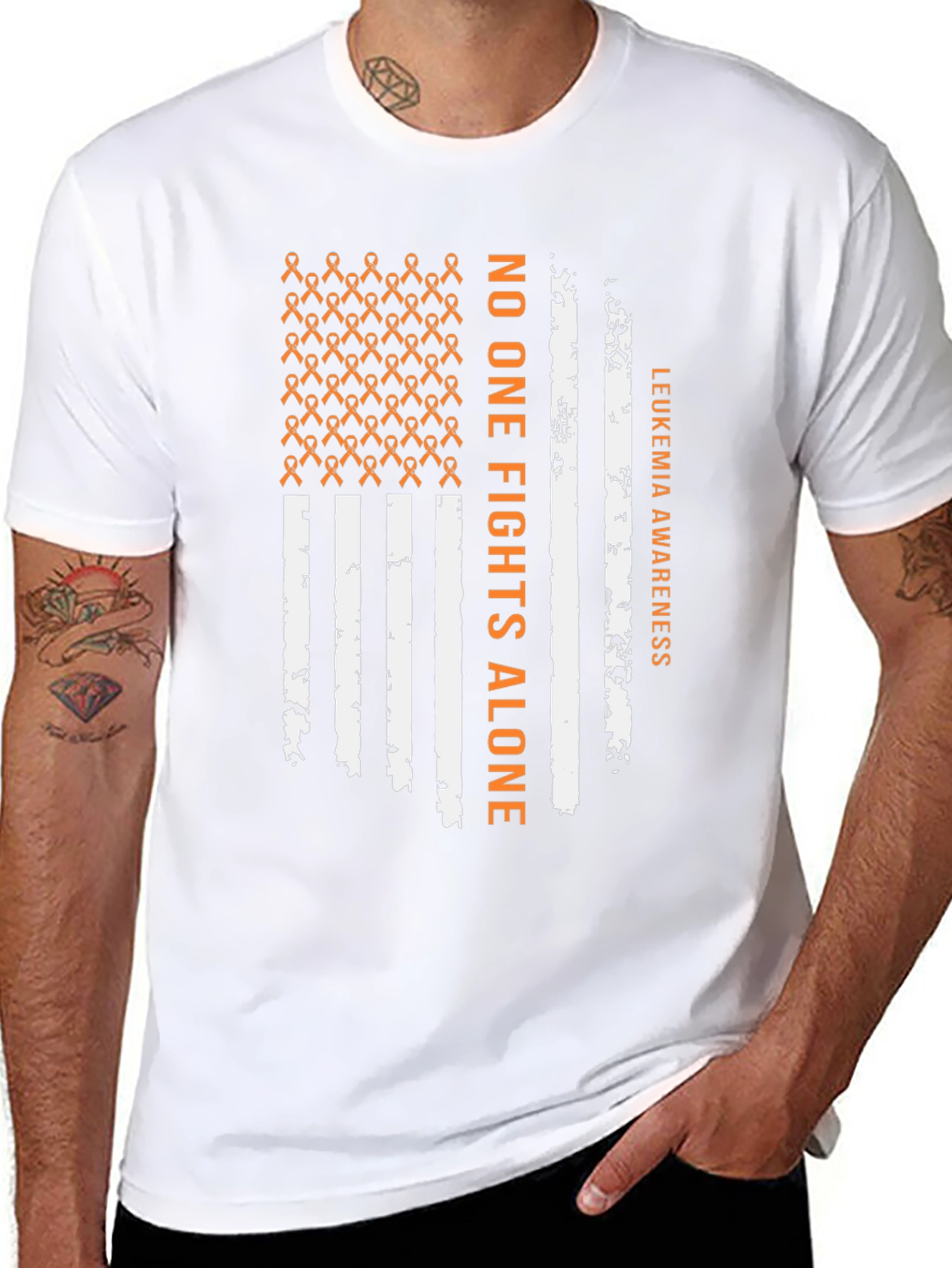 Leukemia Awareness T-Shirt - No One Fights Alone