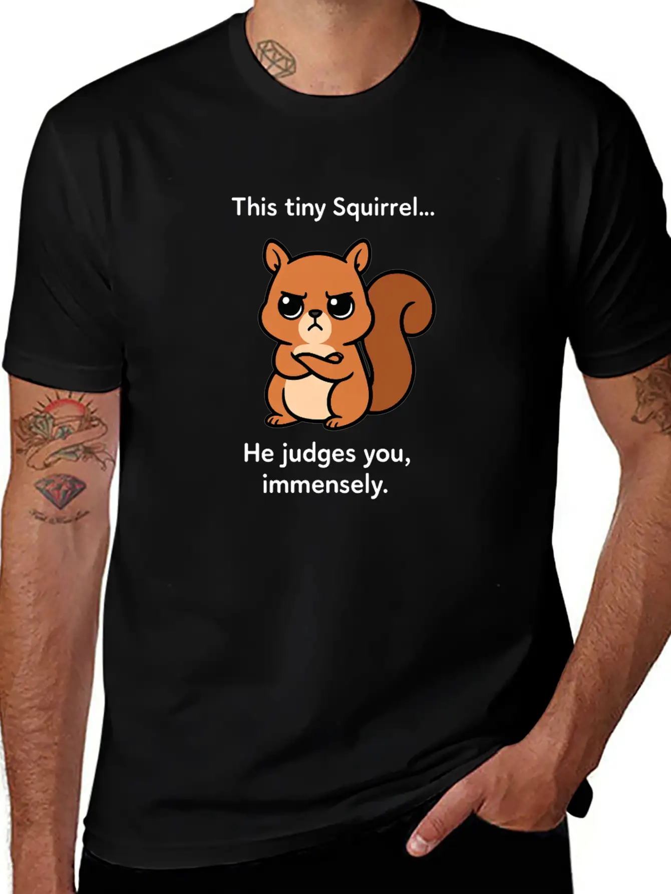 Judgy Squirrel Unisex Short Sleeve Soft Cotton T-Shirt – Casual Everyday Wear