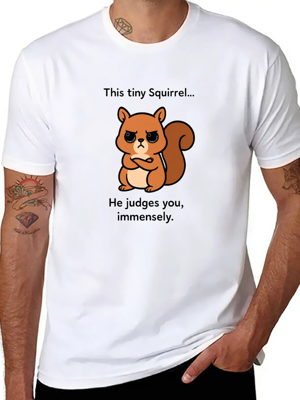 Judgy Squirrel Unisex Short Sleeve Soft Cotton T-Shirt – Casual Everyday Wear