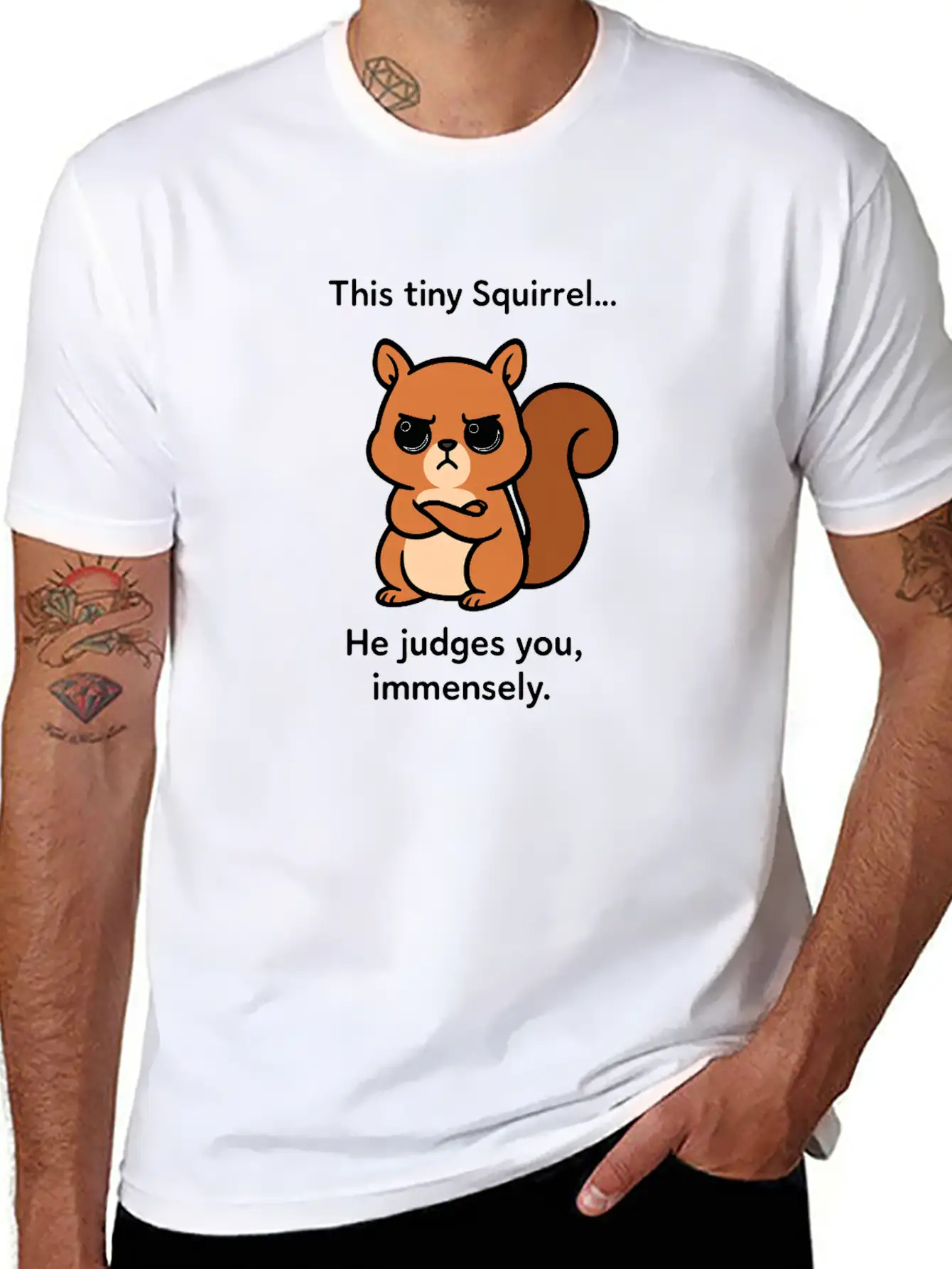 Judgy Squirrel Unisex Short Sleeve Soft Cotton T-Shirt – Casual Everyday Wear