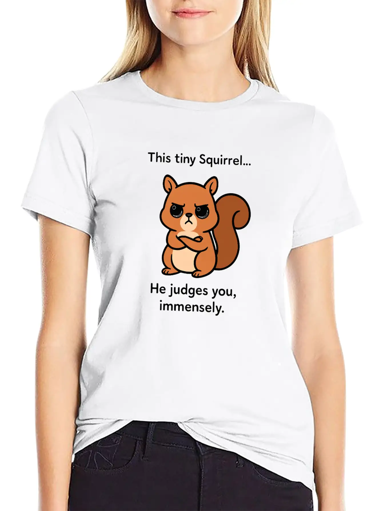 Judgy Squirrel Unisex Short Sleeve Soft Cotton T-Shirt – Casual Everyday Wear