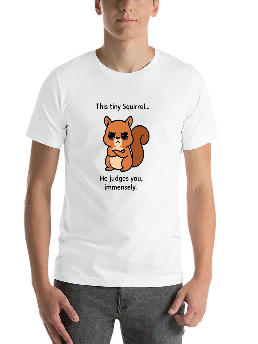 Judgy Squirrel Unisex Short Sleeve Soft Cotton T-Shirt – Casual Everyday Wear