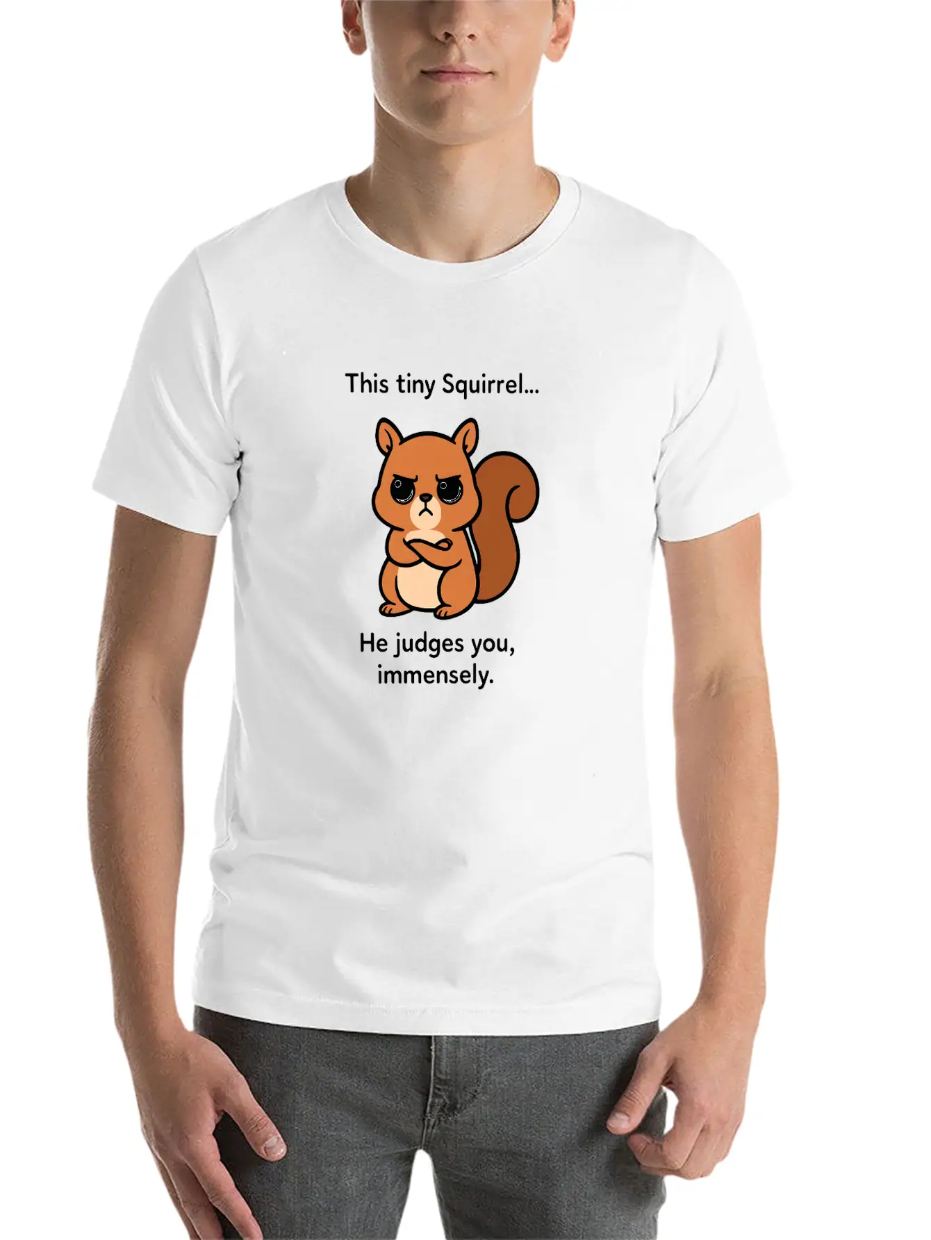 Judgy Squirrel Unisex Short Sleeve Soft Cotton T-Shirt – Casual Everyday Wear