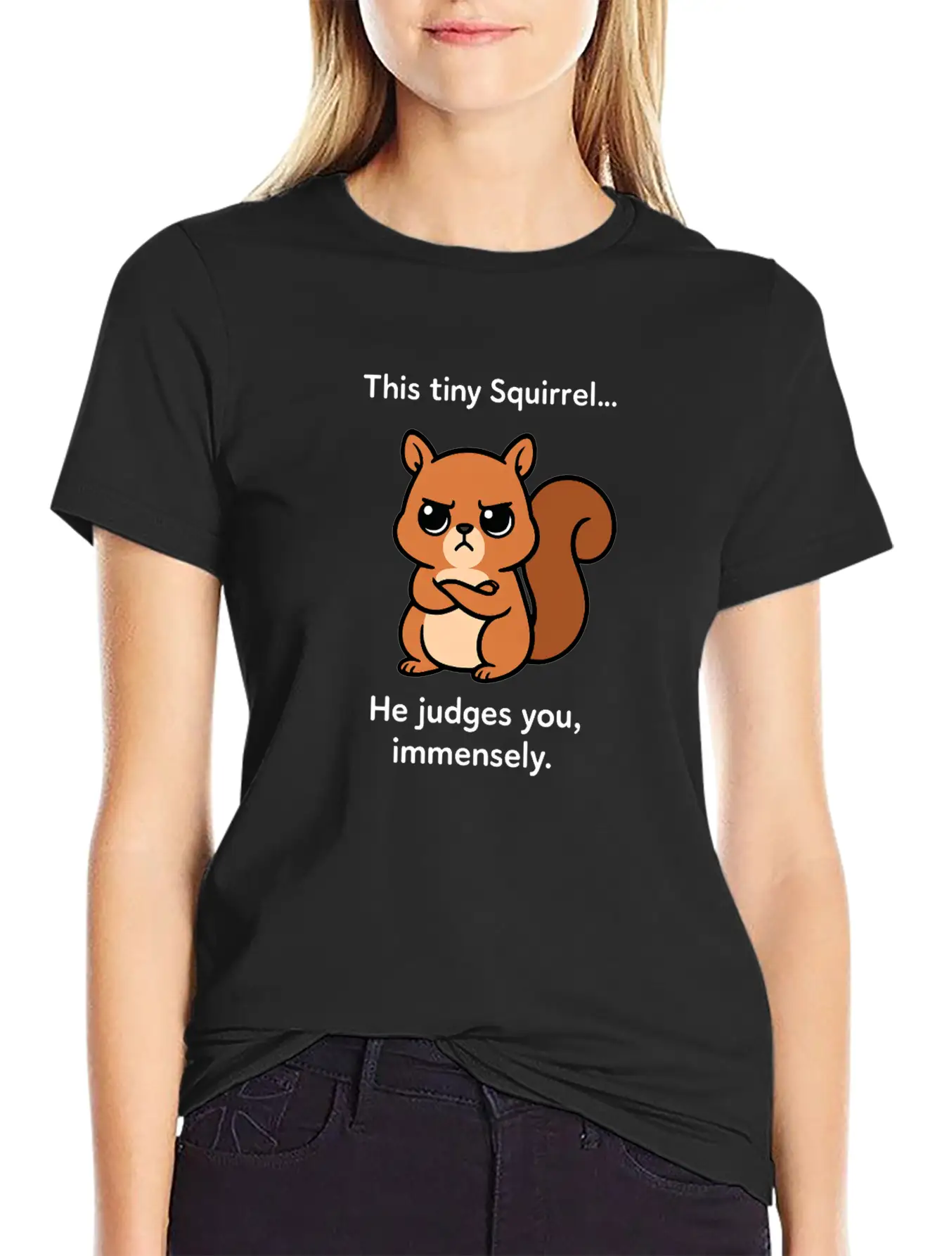 Judgy Squirrel Unisex Short Sleeve Soft Cotton T-Shirt – Casual Everyday Wear