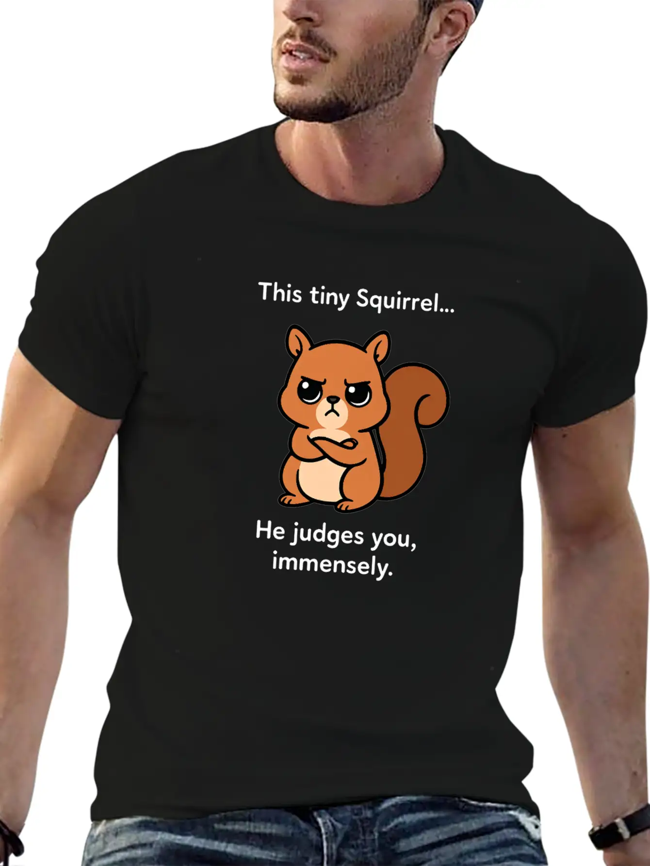 Judgy Squirrel Unisex Short Sleeve Soft Cotton T-Shirt – Casual Everyday Wear