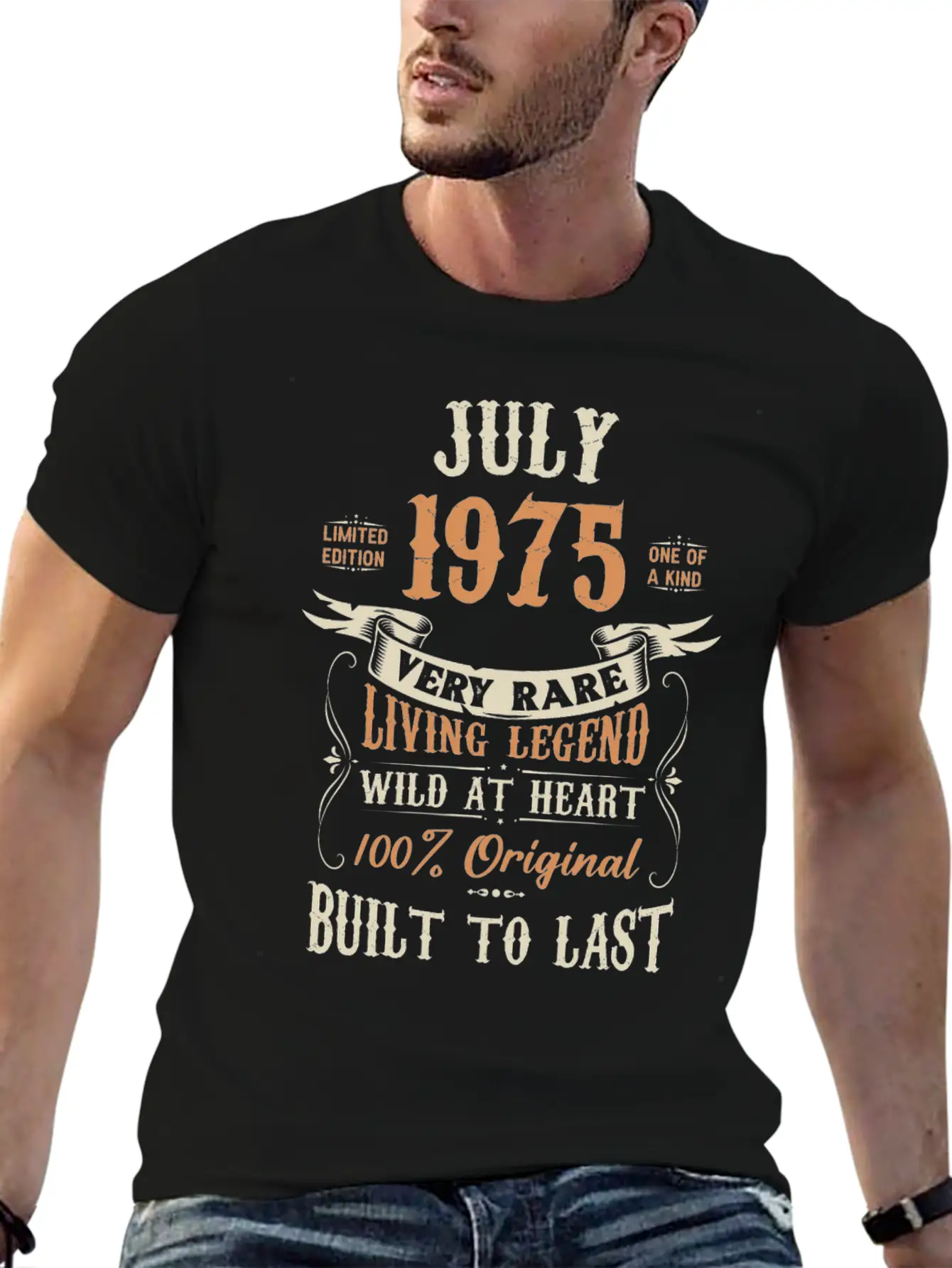 July 1975 Birthday Surprise Unisex Short Sleeve Soft Cotton T-Shirt – Casual Everyday Wear