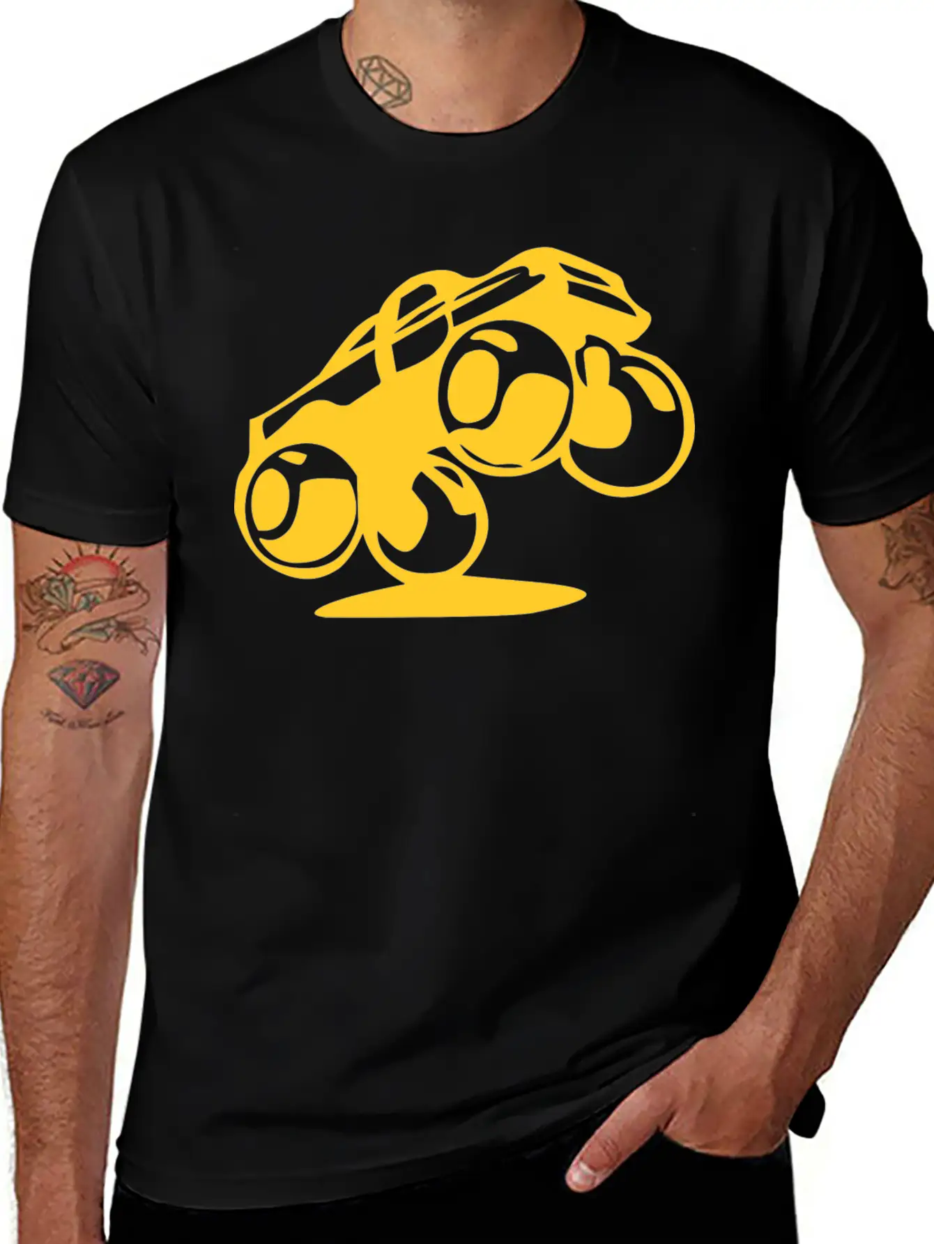 Jumping Car Unisex Short Sleeve Soft Cotton T-Shirt – Casual Everyday Wear