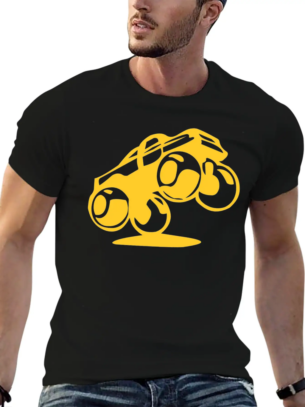 Jumping Car Unisex Short Sleeve Soft Cotton T-Shirt – Casual Everyday Wear