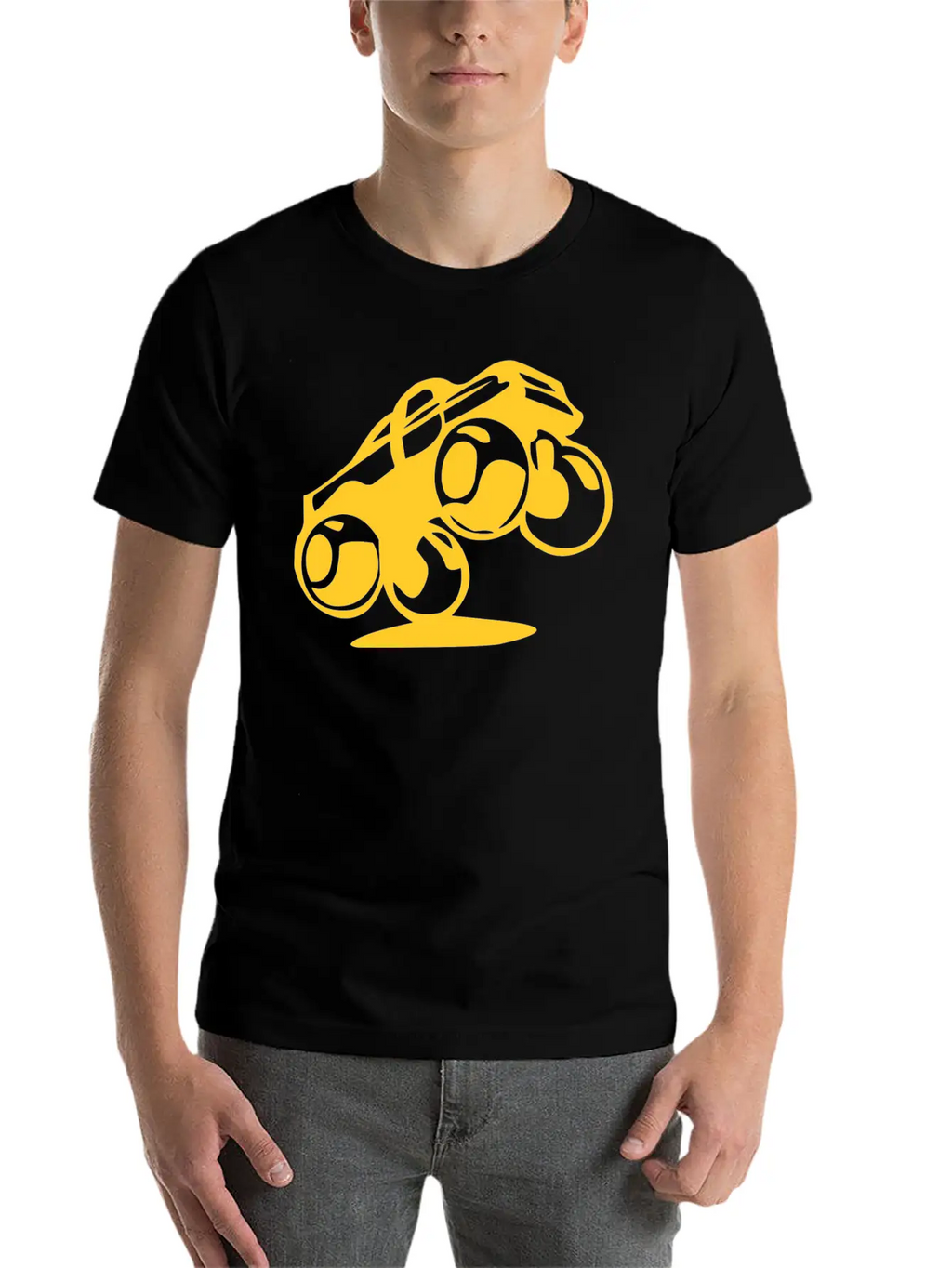 Jumping Car Unisex Short Sleeve Soft Cotton T-Shirt – Casual Everyday Wear