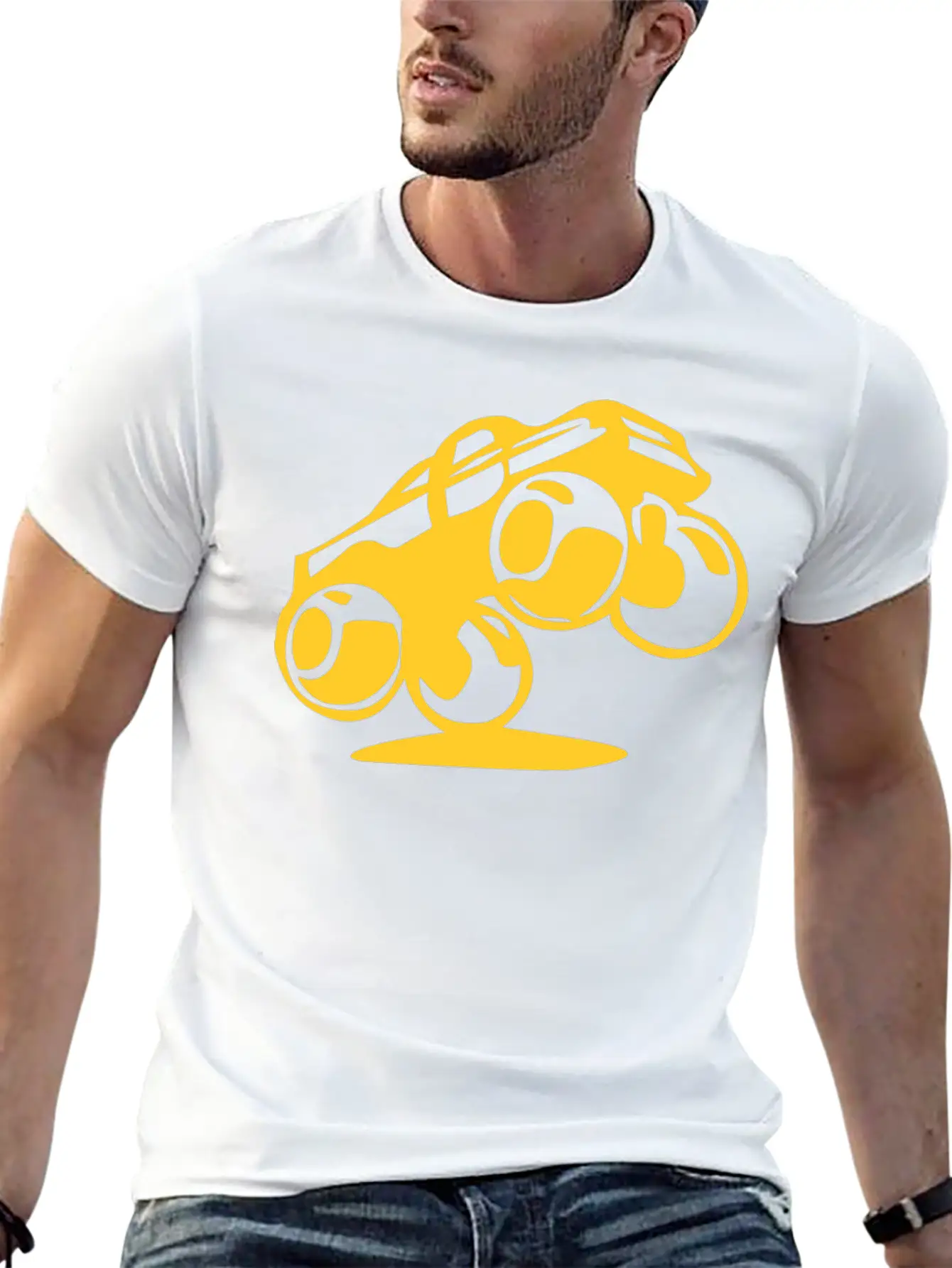 Jumping Car Unisex Short Sleeve Soft Cotton T-Shirt – Casual Everyday Wear