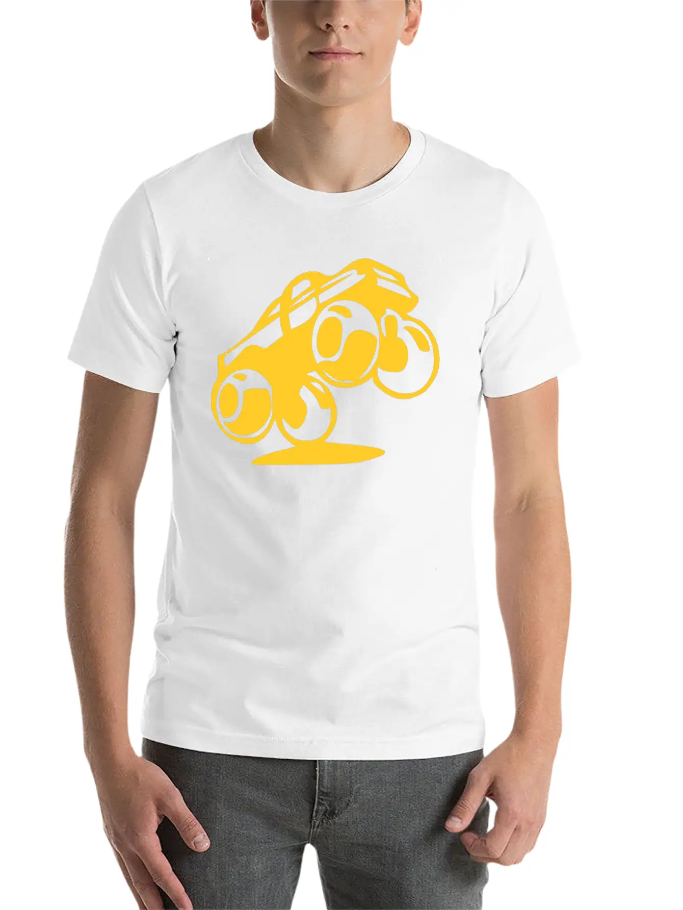 Jumping Car Unisex Short Sleeve Soft Cotton T-Shirt – Casual Everyday Wear