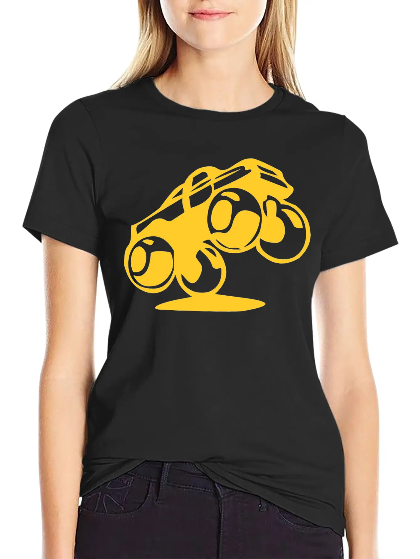 Jumping Car Unisex Short Sleeve Soft Cotton T-Shirt – Casual Everyday Wear