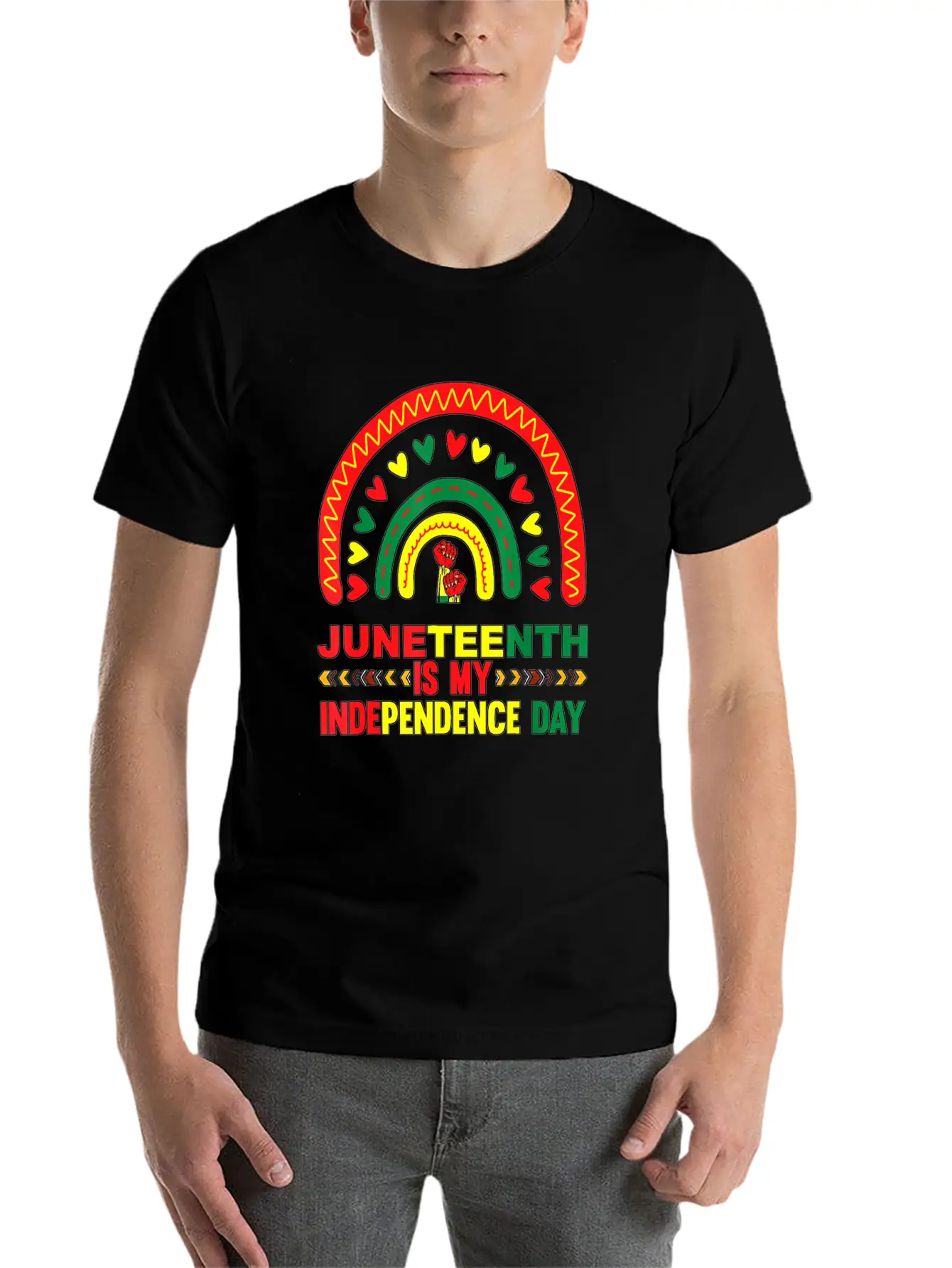 Juneteenth Is My Independence Day 1865 Rainbow Breathable Soft Cotton T-Shirt – Timeless Casual Look