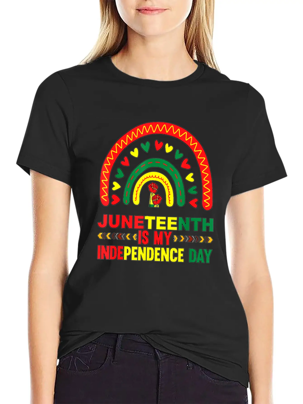 Juneteenth Is My Independence Day 1865 Rainbow Breathable Soft Cotton T-Shirt – Timeless Casual Look