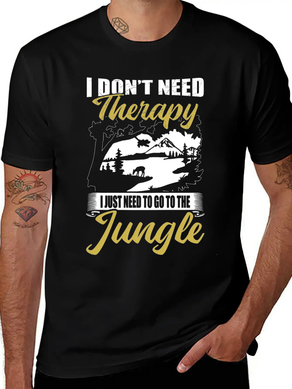 Jungle Instead Of Therapy Casual Graphic T-Shirt – Simple And Comfortable Daily Wear