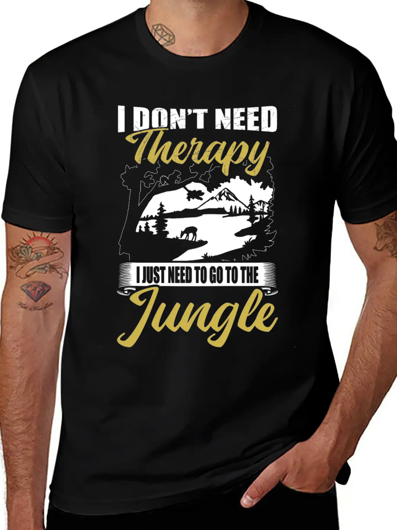 Jungle Instead Of Therapy Casual Graphic T-Shirt – Simple And Comfortable Daily Wear