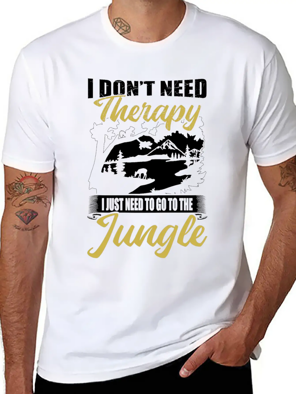 Jungle Instead Of Therapy Casual Graphic T-Shirt – Simple And Comfortable Daily Wear