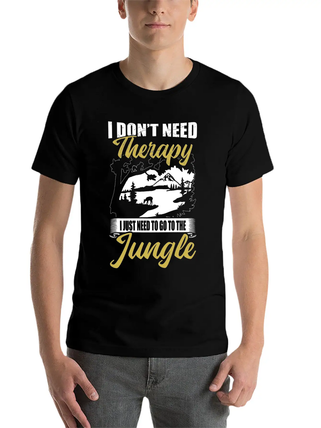 Jungle Instead Of Therapy Casual Graphic T-Shirt – Simple And Comfortable Daily Wear