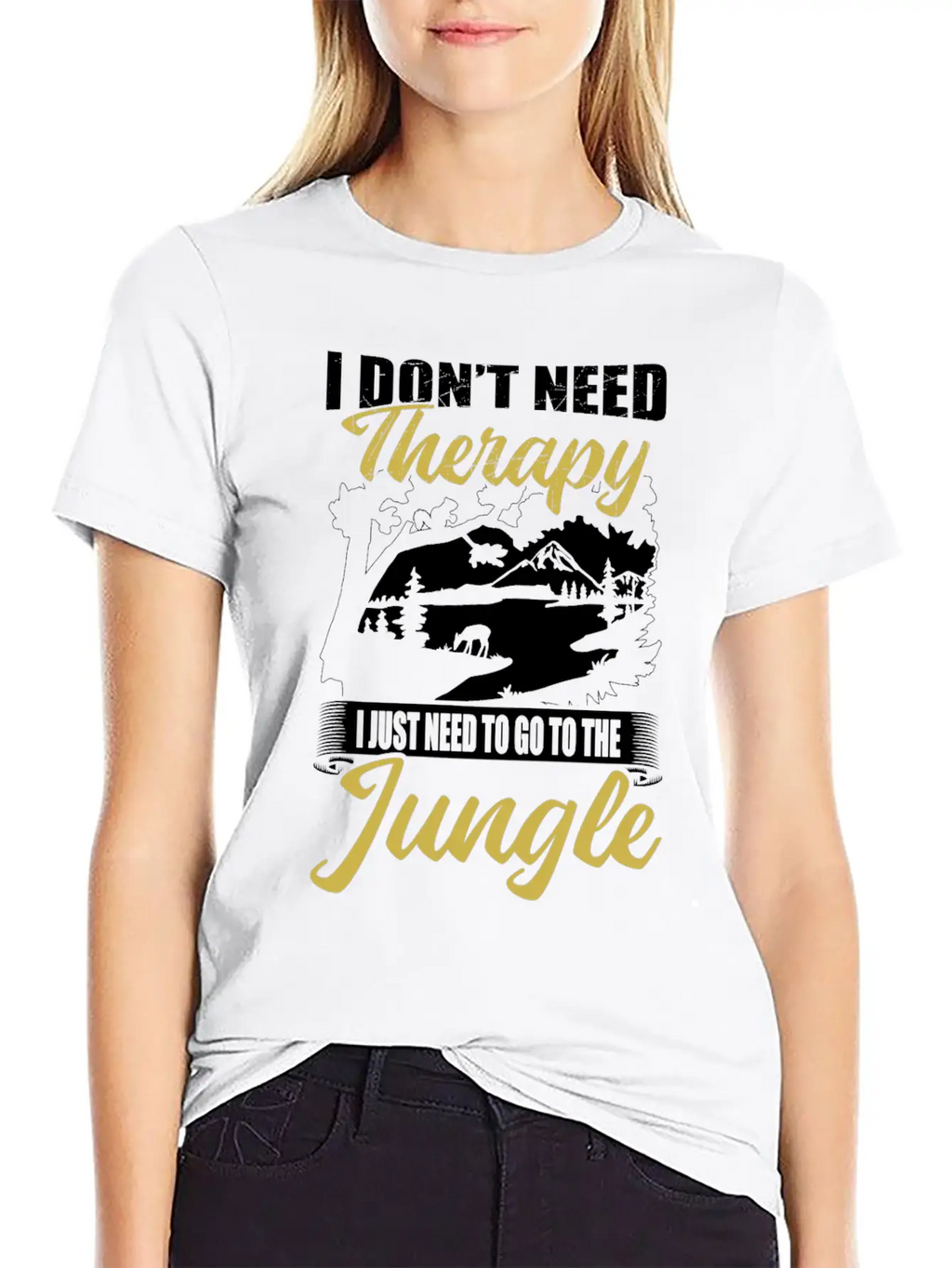 Jungle Instead Of Therapy Casual Graphic T-Shirt – Simple And Comfortable Daily Wear