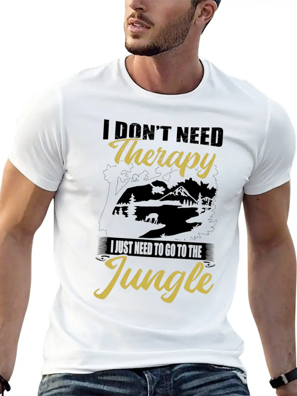 Jungle Instead Of Therapy Casual Graphic T-Shirt – Simple And Comfortable Daily Wear