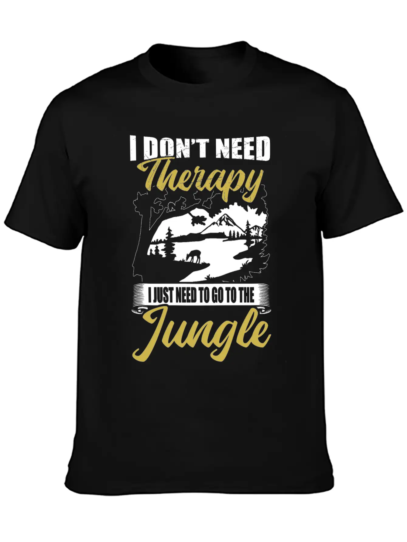 Jungle Instead Of Therapy Casual Graphic T-Shirt – Simple And Comfortable Daily Wear