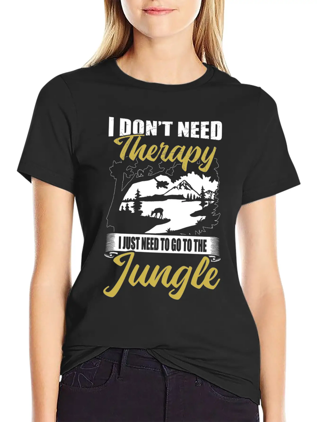 Jungle Instead Of Therapy Casual Graphic T-Shirt – Simple And Comfortable Daily Wear