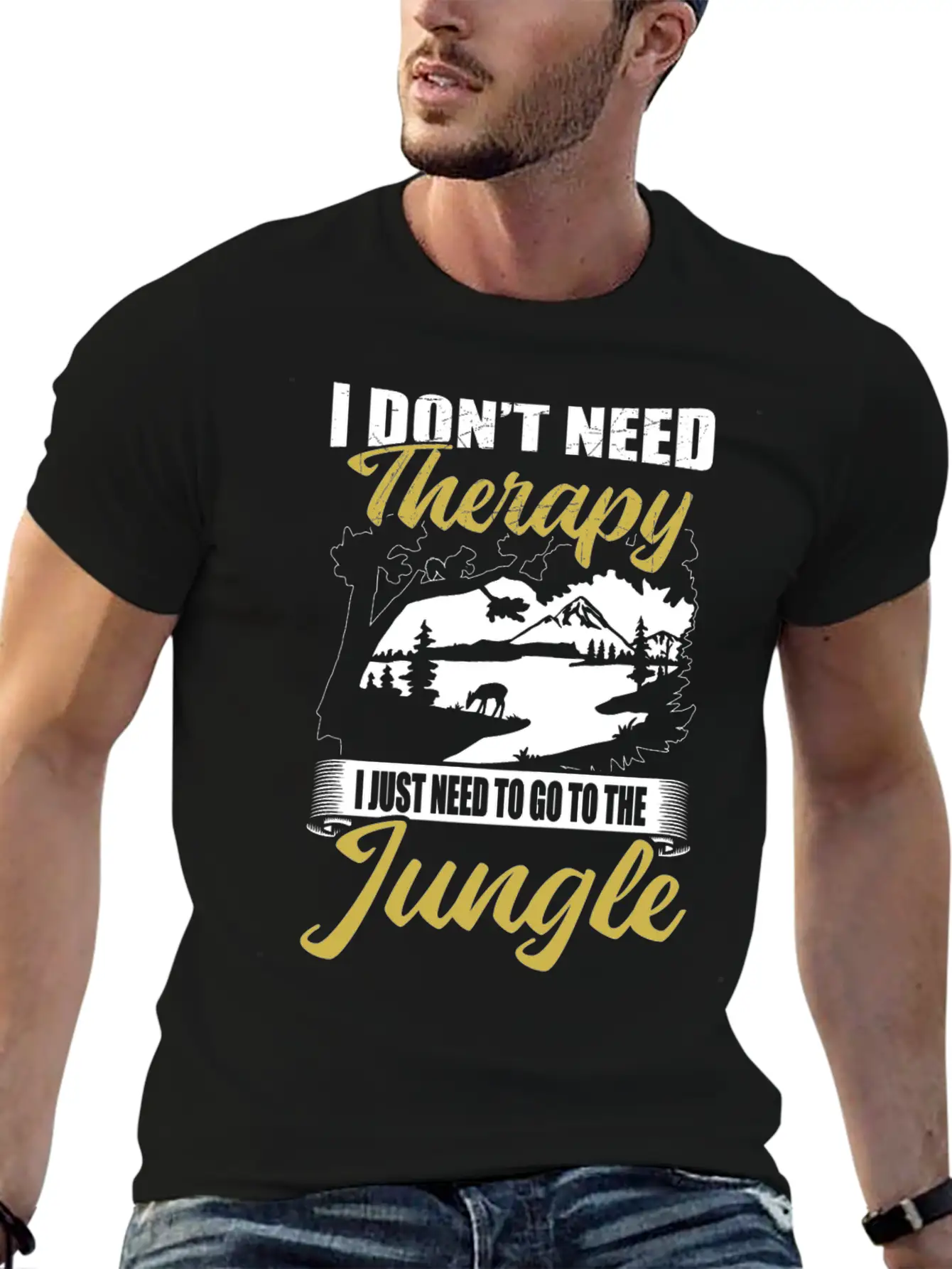 Jungle Instead Of Therapy Casual Graphic T-Shirt – Simple And Comfortable Daily Wear