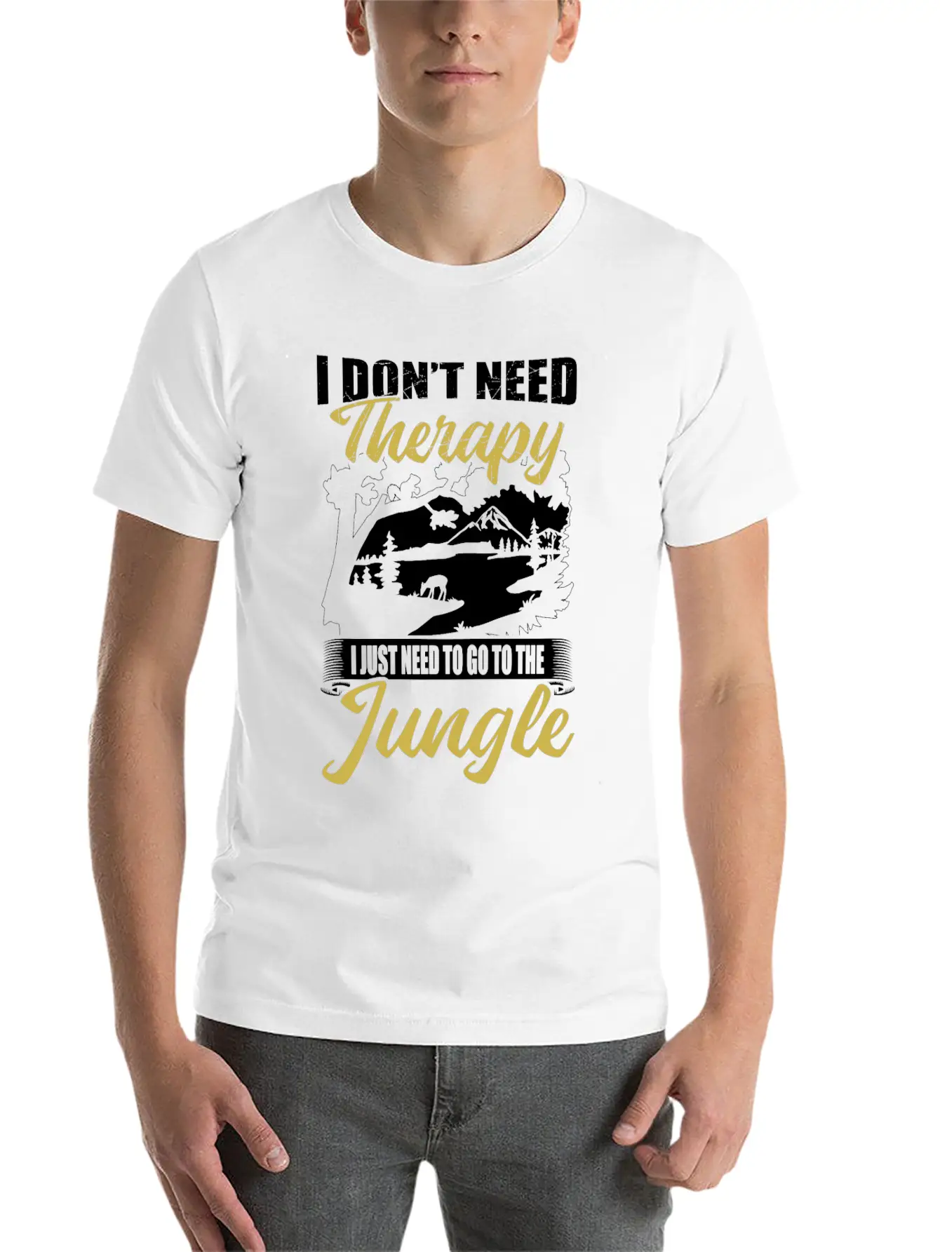 Jungle Instead Of Therapy Casual Graphic T-Shirt – Simple And Comfortable Daily Wear