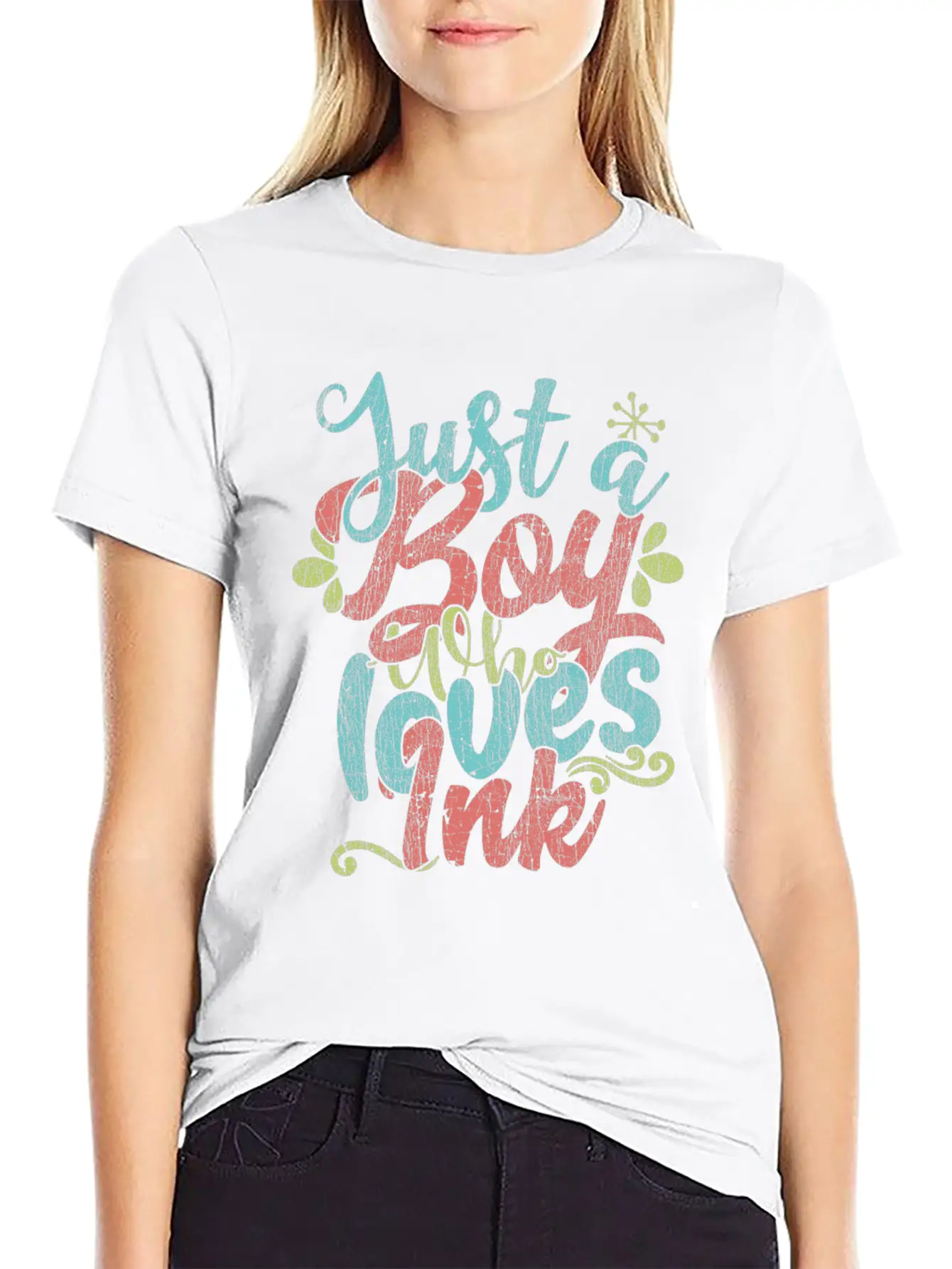Just A Boy Who Loves Ink Gift Product Unisex Short Sleeve Soft Cotton T-Shirt – Casual Everyday Wear