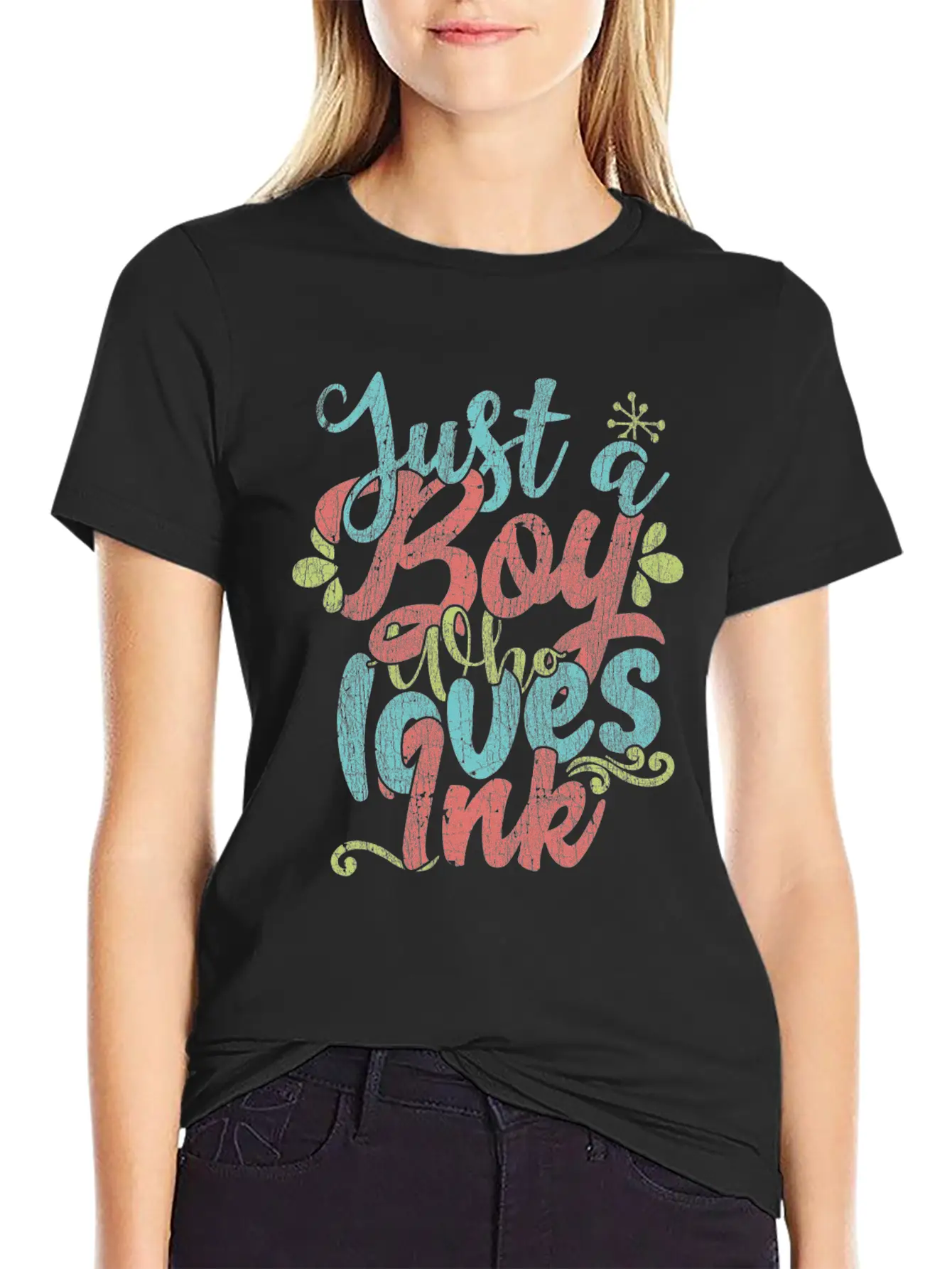 Just A Boy Who Loves Ink Gift Product Unisex Short Sleeve Soft Cotton T-Shirt – Casual Everyday Wear