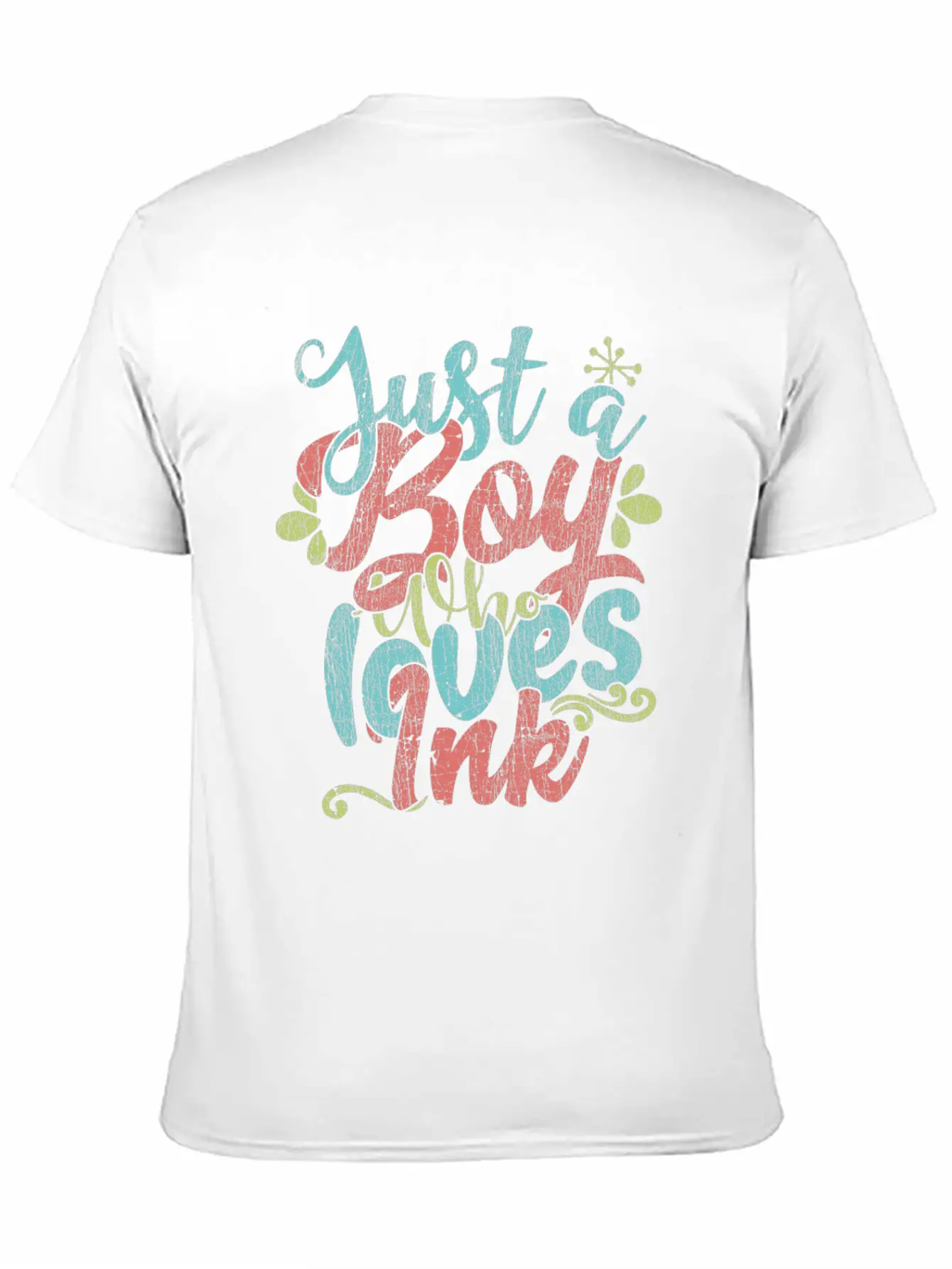 Just A Boy Who Loves Ink Gift Product Unisex Short Sleeve Soft Cotton T-Shirt – Casual Everyday Wear