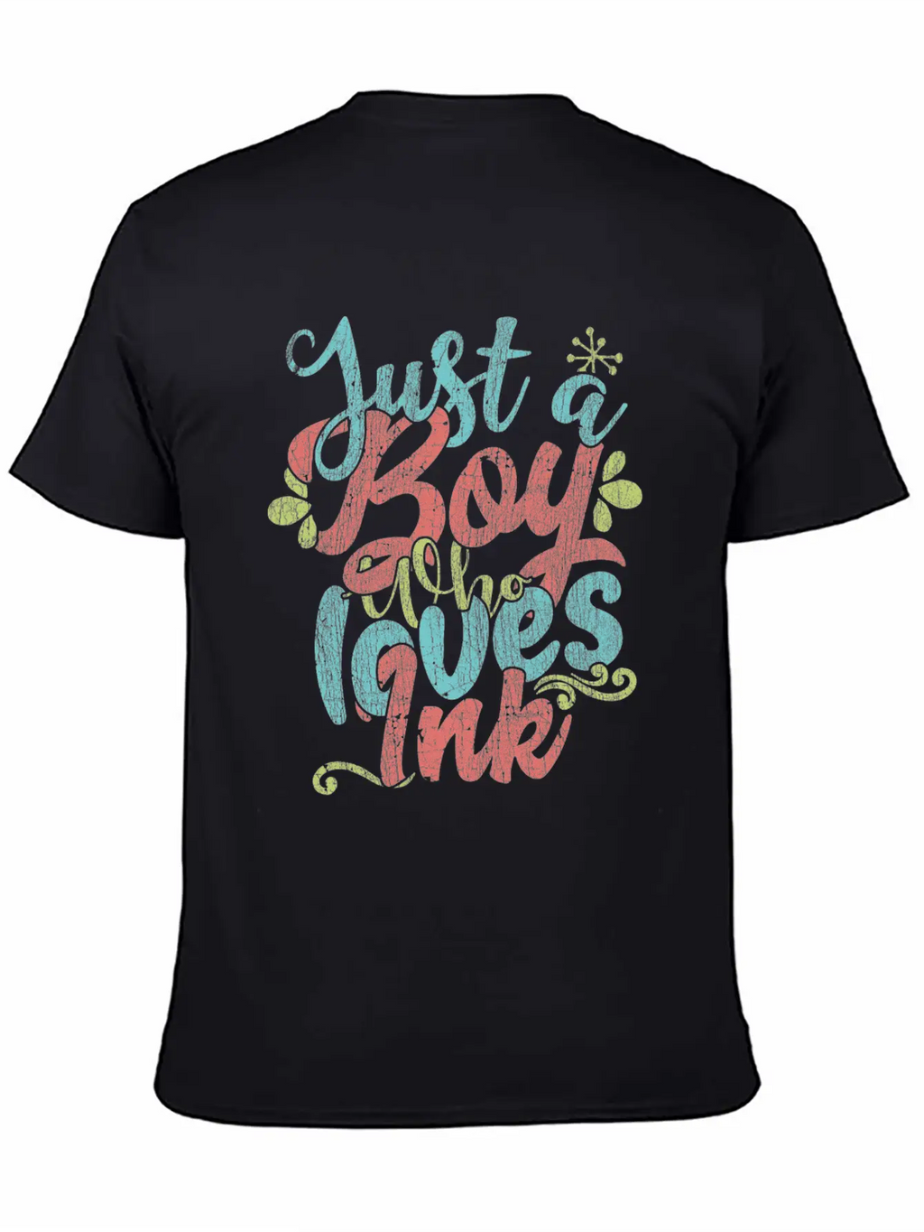 Just A Boy Who Loves Ink Gift Product Unisex Short Sleeve Soft Cotton T-Shirt – Casual Everyday Wear