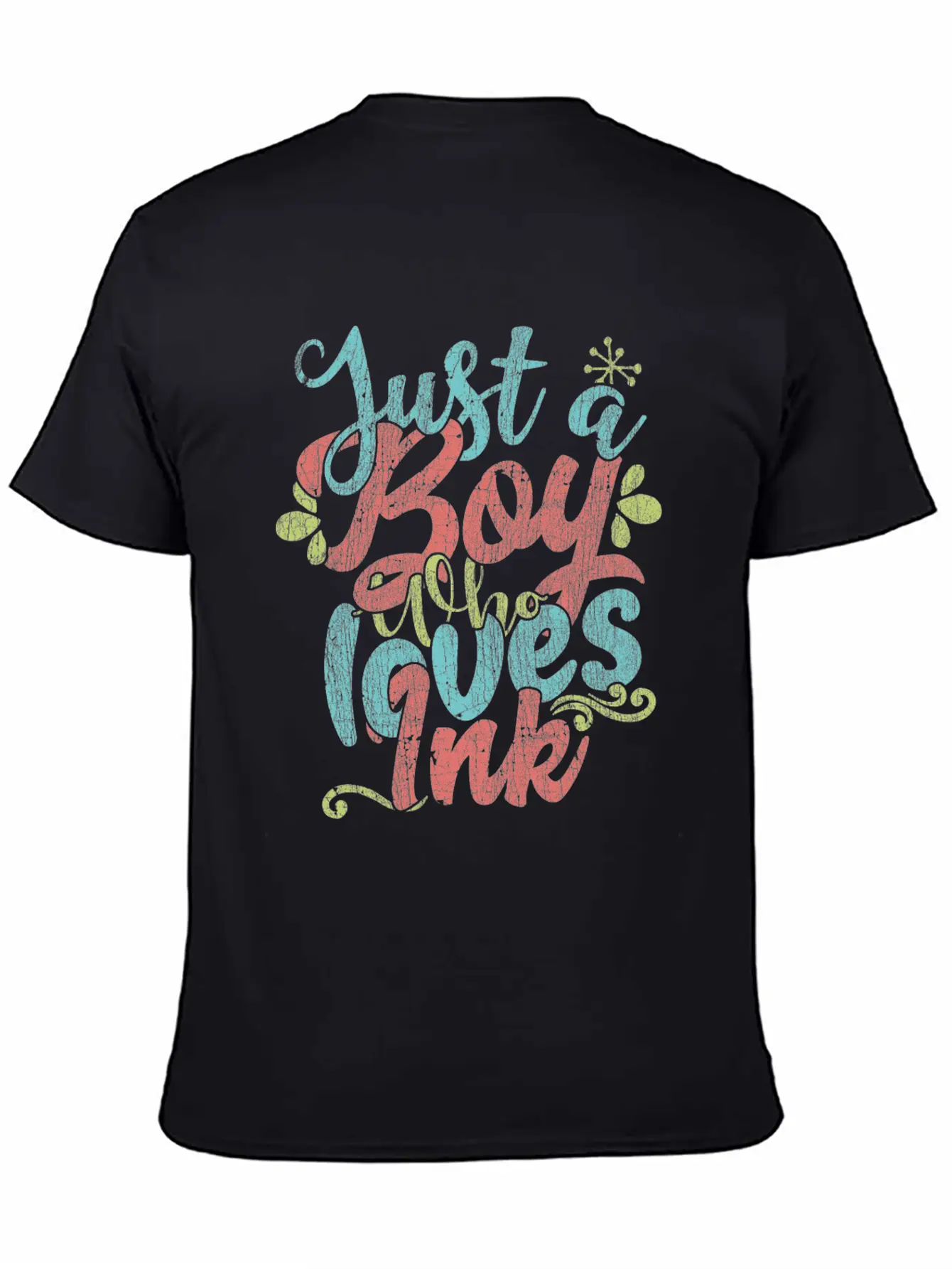 Just A Boy Who Loves Ink Gift Product Unisex Short Sleeve Soft Cotton T-Shirt – Casual Everyday Wear