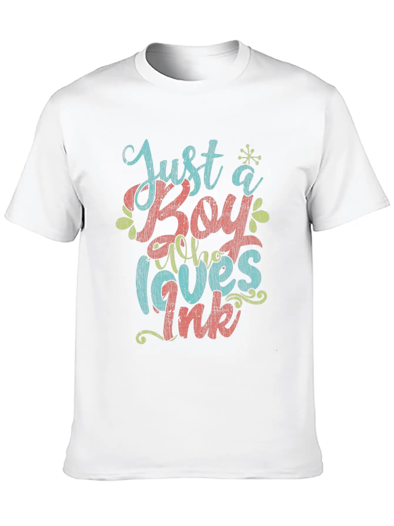 Just A Boy Who Loves Ink Gift Product Unisex Short Sleeve Soft Cotton T-Shirt – Casual Everyday Wear