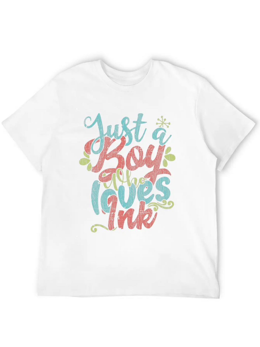 Just A Boy Who Loves Ink Gift Product Unisex Short Sleeve Soft Cotton T-Shirt – Casual Everyday Wear