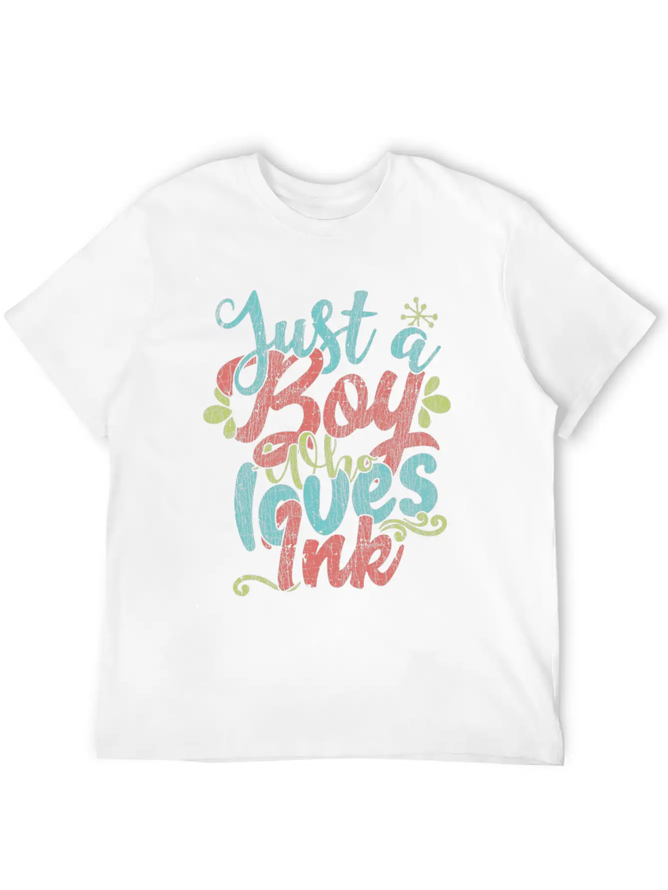 Just A Boy Who Loves Ink Gift Product Unisex Short Sleeve Soft Cotton T-Shirt – Casual Everyday Wear