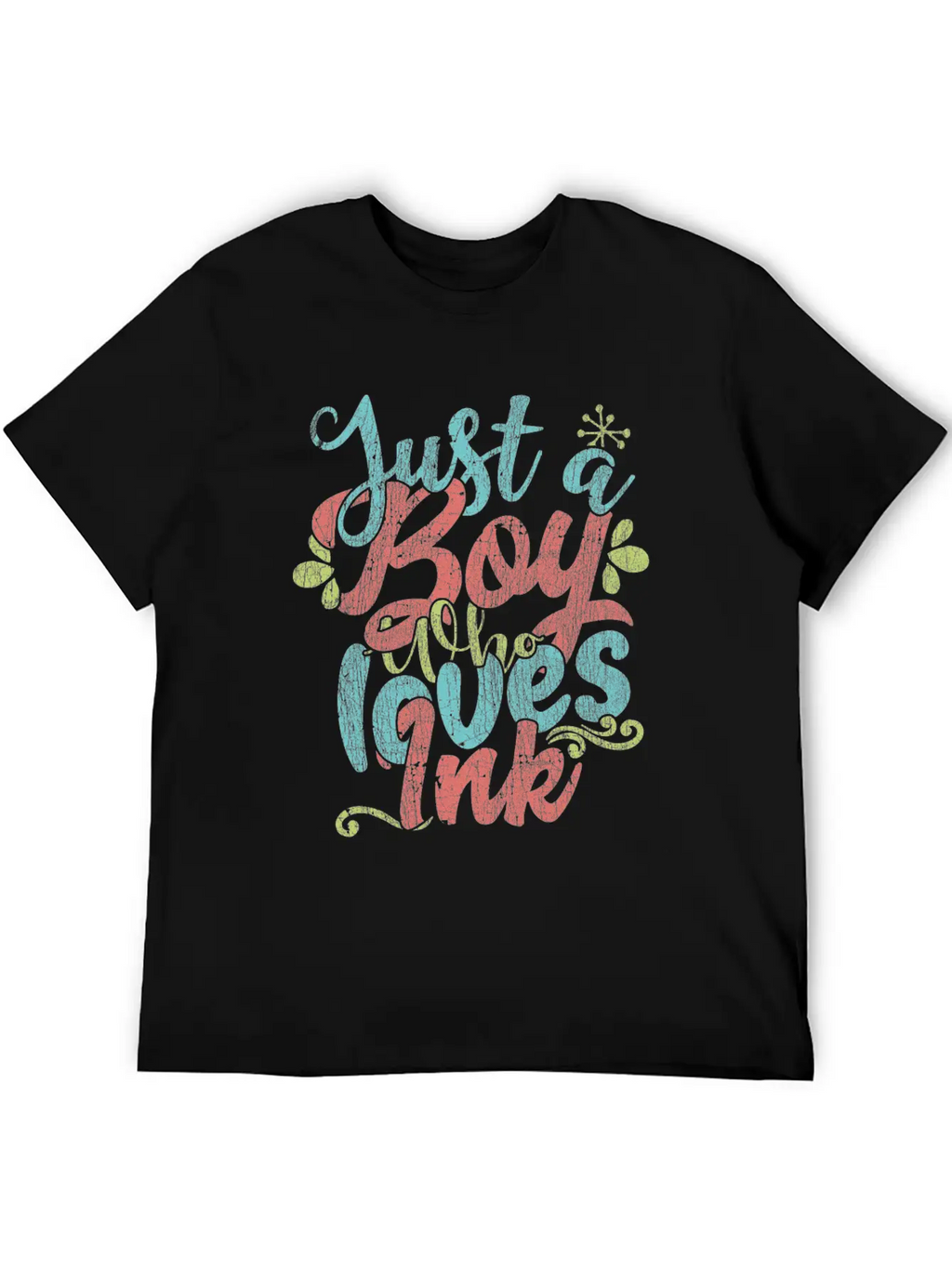 Just A Boy Who Loves Ink Gift Product Unisex Short Sleeve Soft Cotton T-Shirt – Casual Everyday Wear