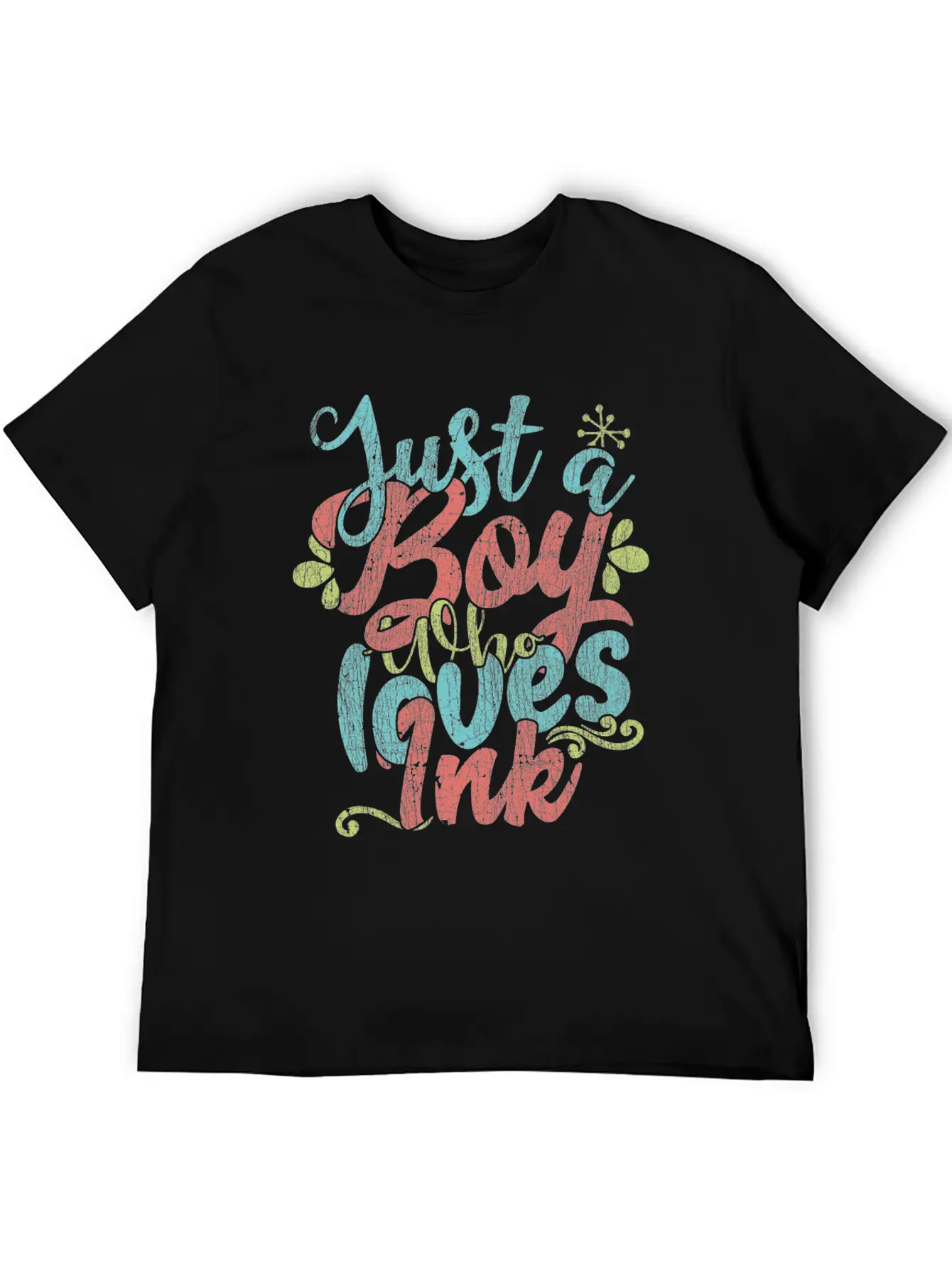 Just A Boy Who Loves Ink Gift Product Unisex Short Sleeve Soft Cotton T-Shirt – Casual Everyday Wear