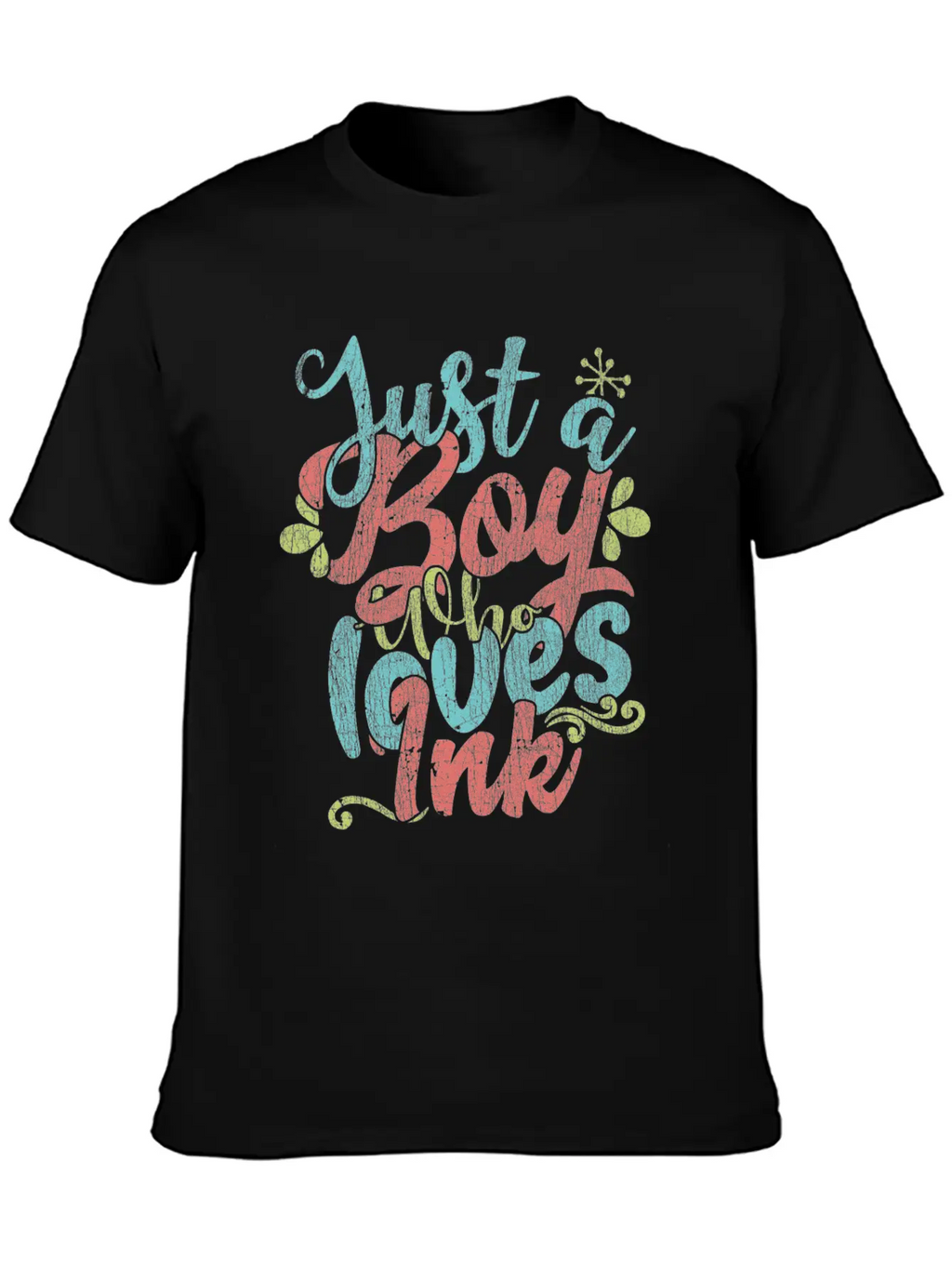 Just A Boy Who Loves Ink Gift Product Unisex Short Sleeve Soft Cotton T-Shirt – Casual Everyday Wear
