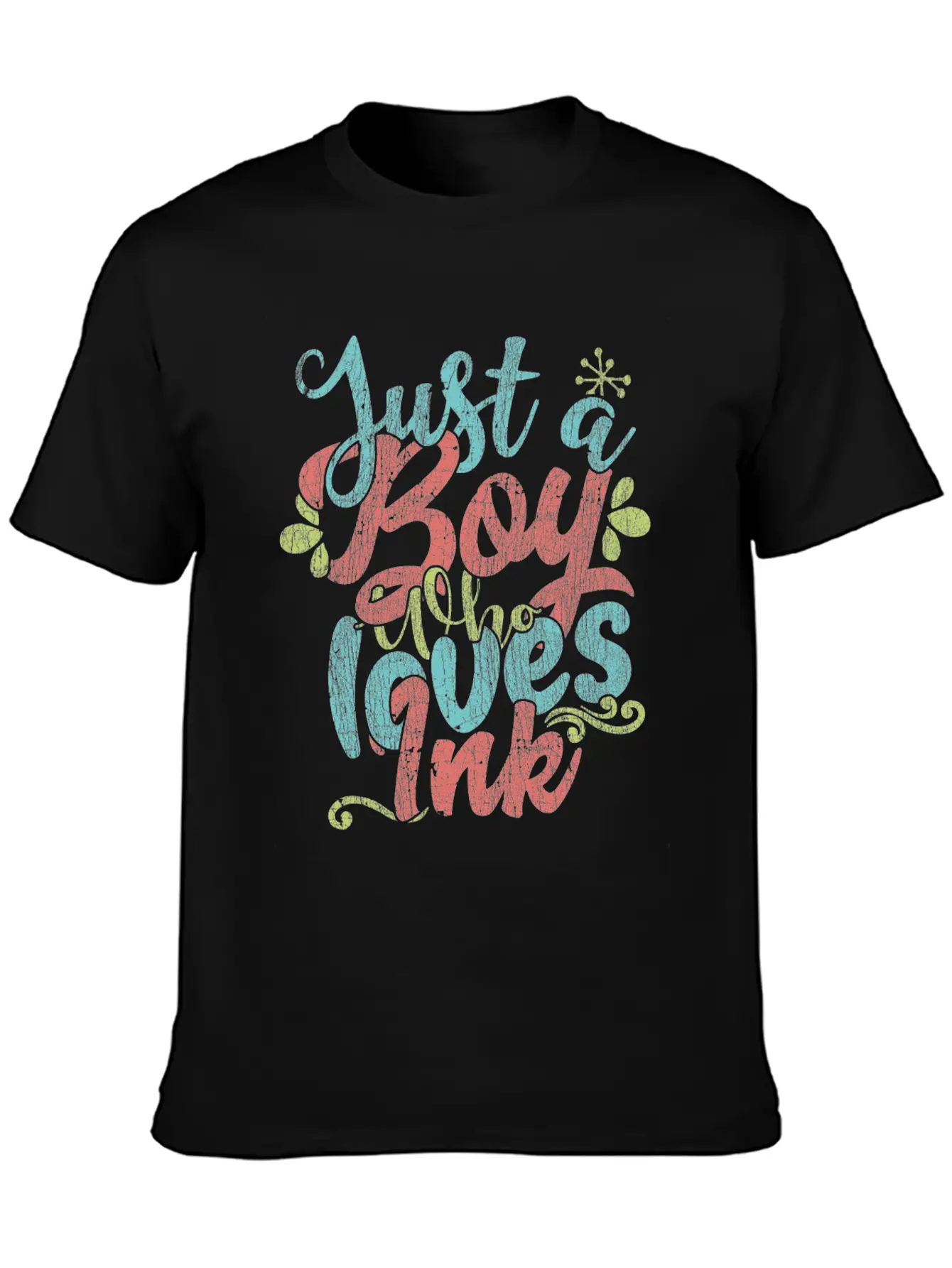 Just A Boy Who Loves Ink Gift Product Unisex Short Sleeve Soft Cotton T-Shirt – Casual Everyday Wear
